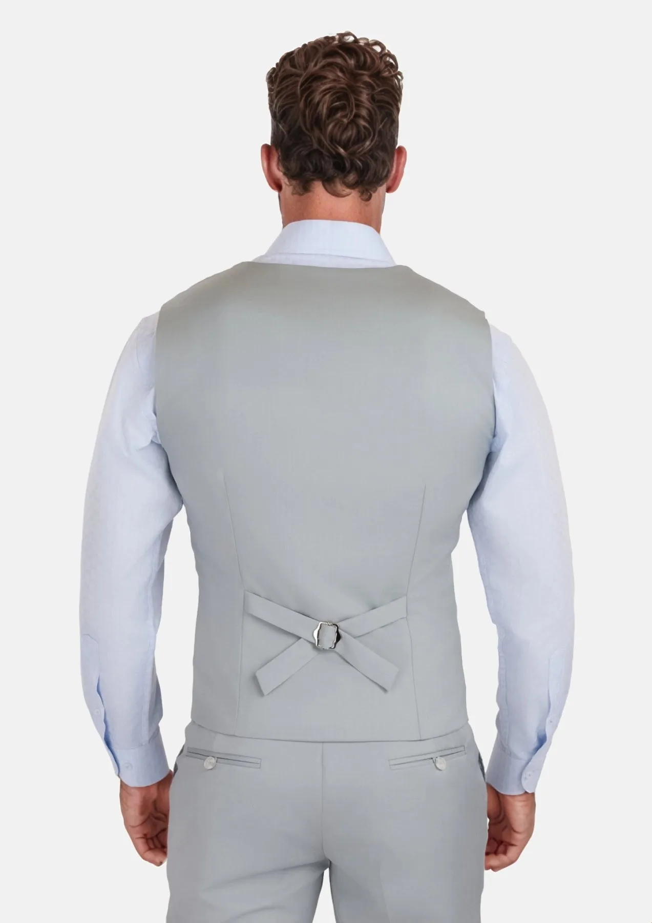 Pale Blue Italian Wool Vest sold by Sartoro product image thumbnail 3