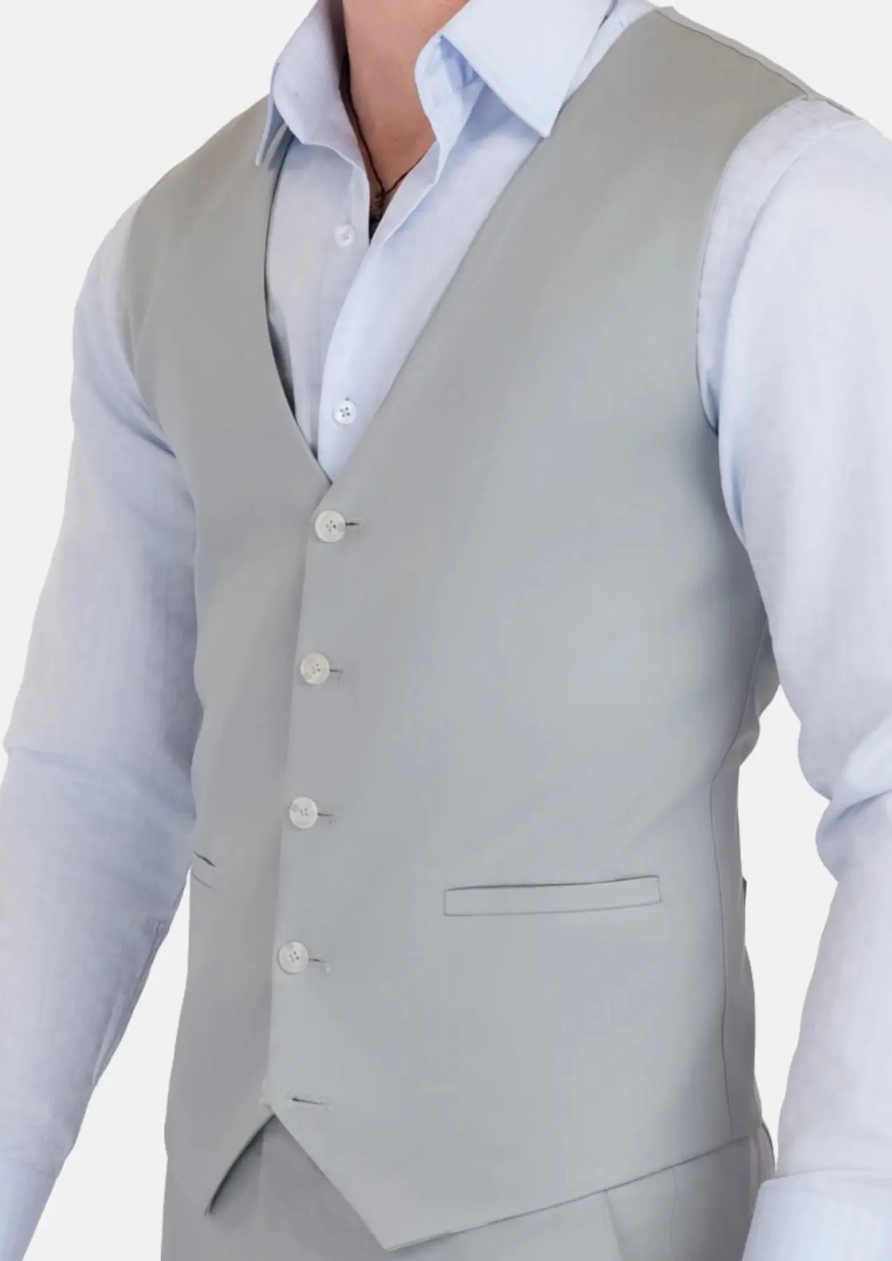 Pale Blue Italian Wool Vest sold by Sartoro product image thumbnail 2