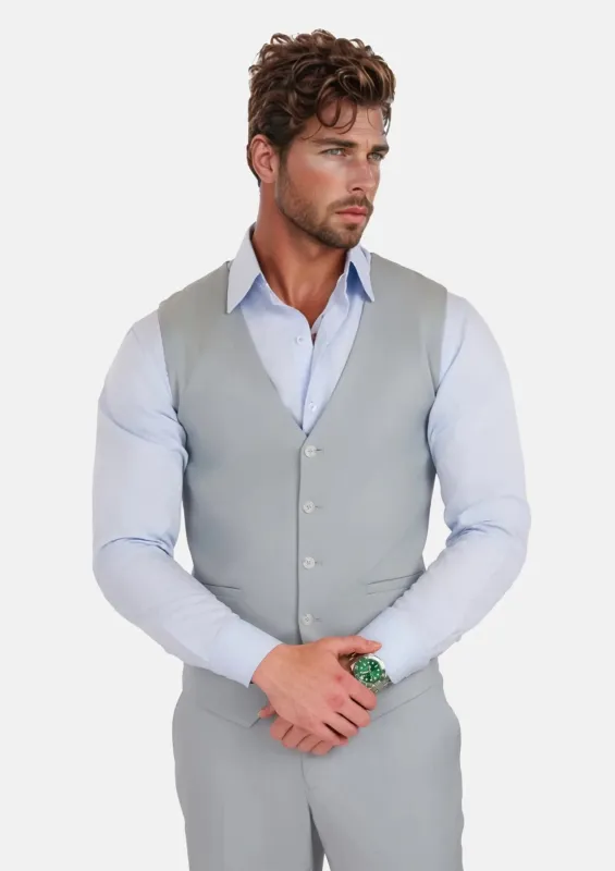 Pale Blue Italian Wool Vest sold by Sartoro