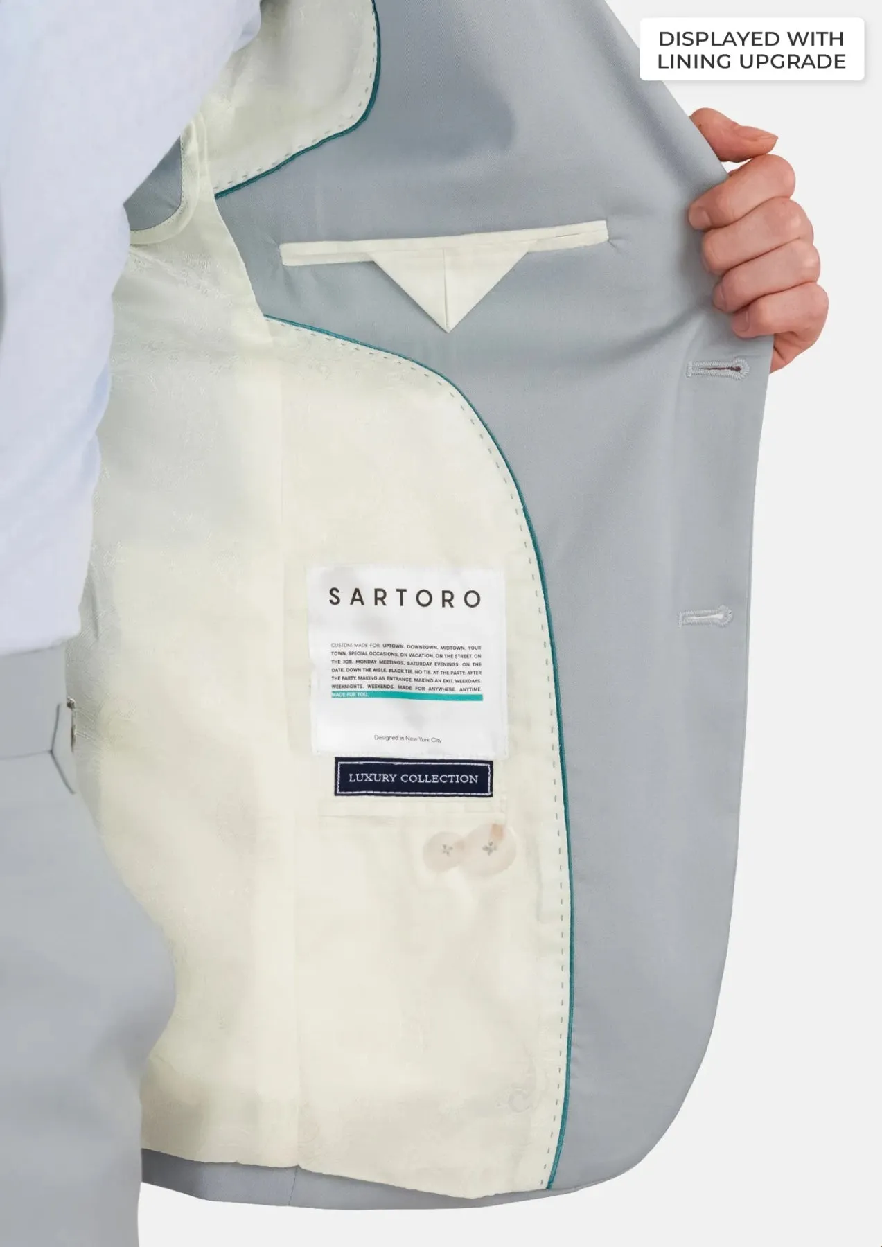 Pale Blue Italian Wool Ellis Suit sold by Sartoro product image thumbnail 4