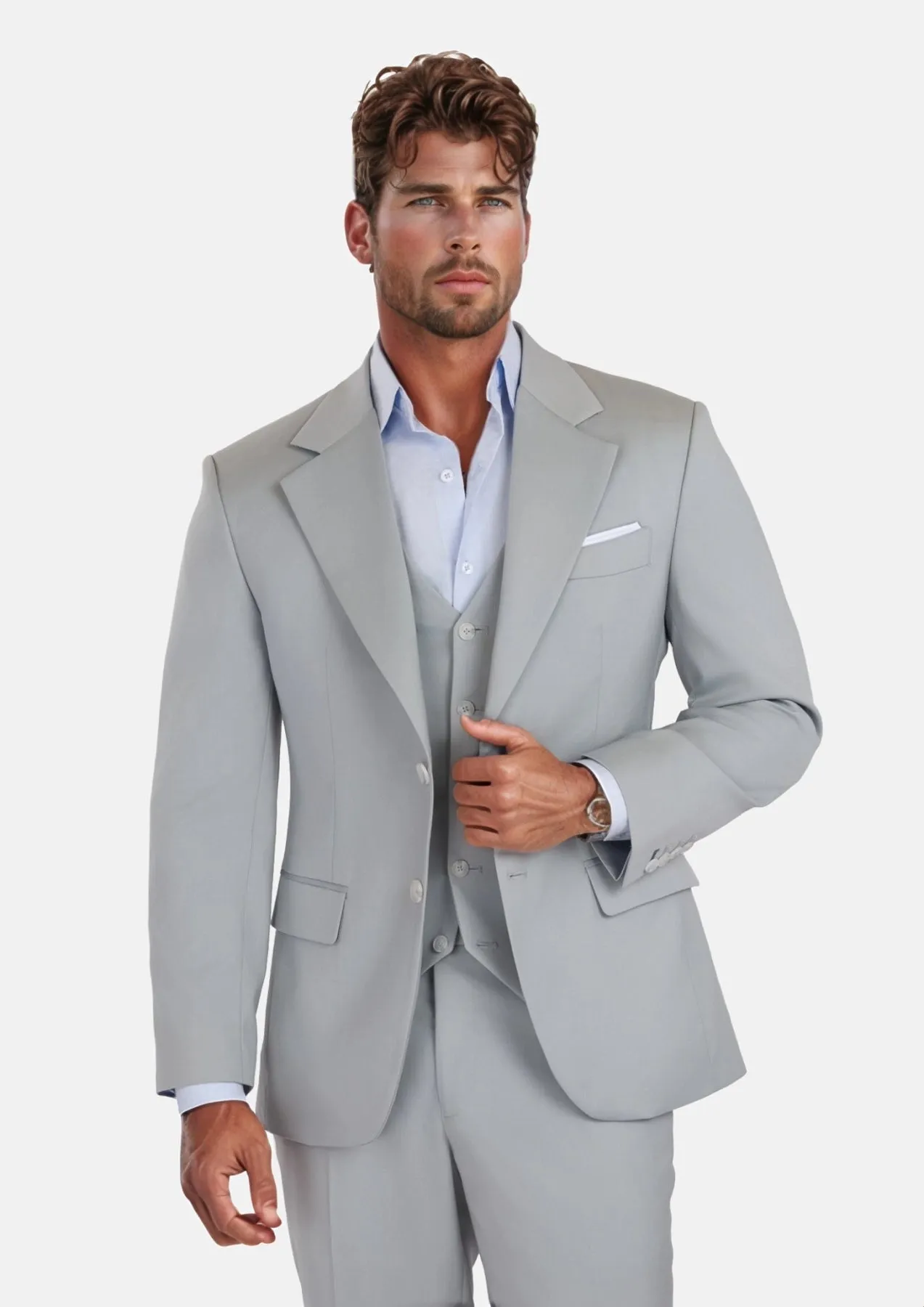 Pale Blue Italian Wool Ellis Suit sold by Sartoro product image thumbnail 3