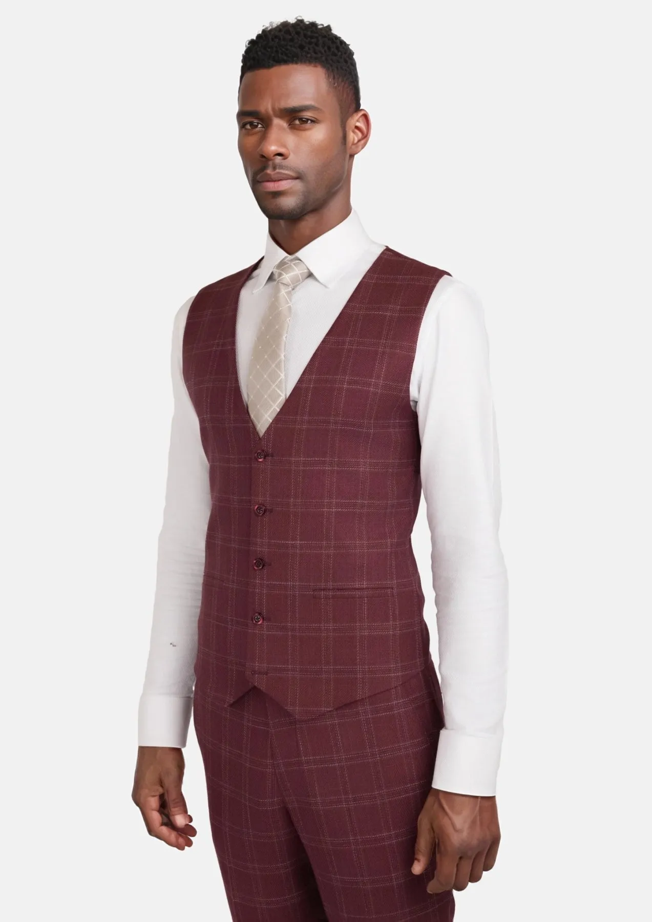 Claret Red Vest sold by Sartoro product image thumbnail 4