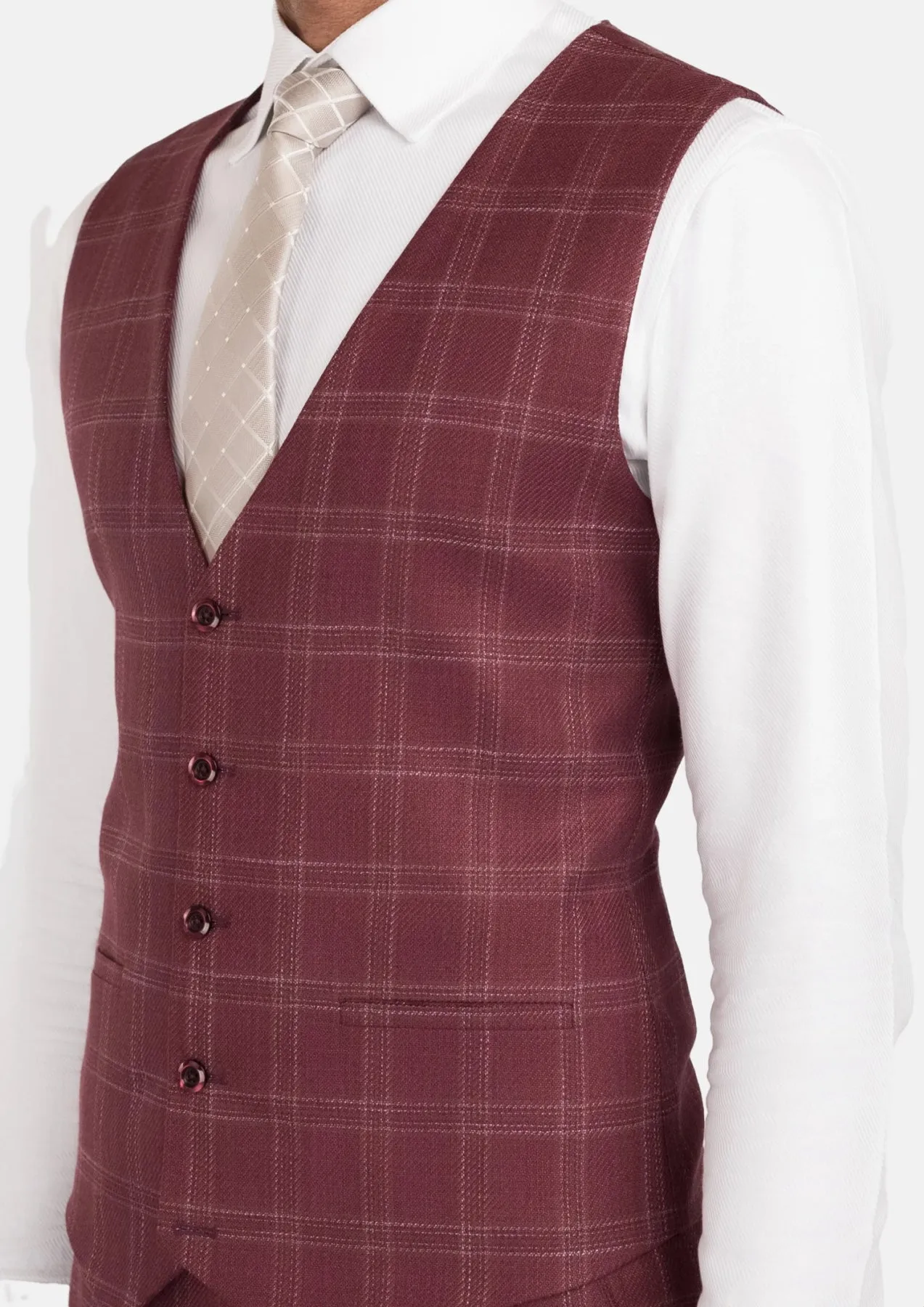 Claret Red Vest sold by Sartoro product image thumbnail 2