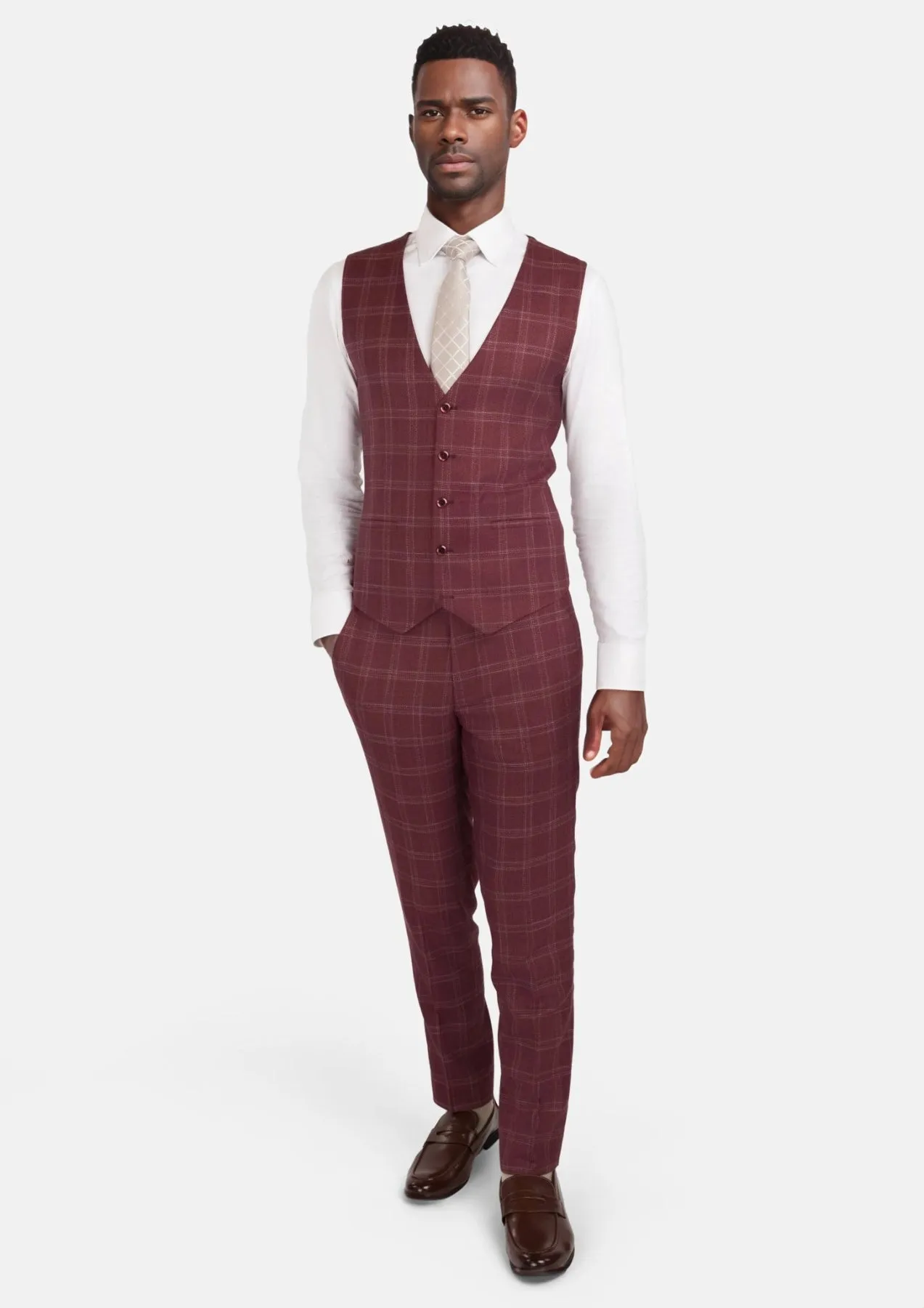 Claret Red Vest sold by Sartoro product image thumbnail 5