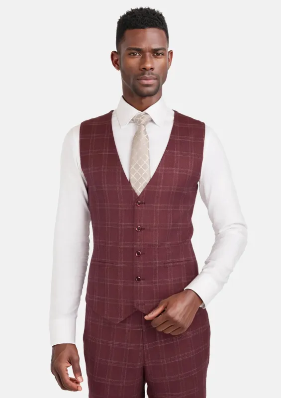 Claret Red Vest sold by Sartoro