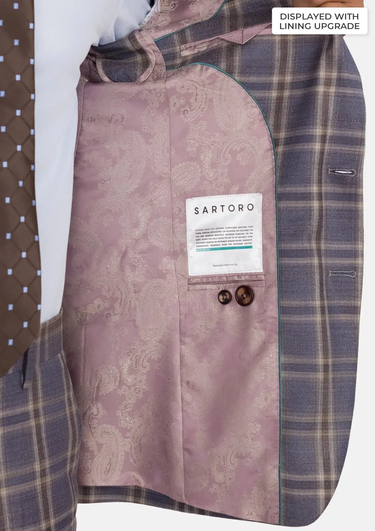 Cincinnati Lilac Checked Bamboo Suit sold by Sartoro product image thumbnail 4