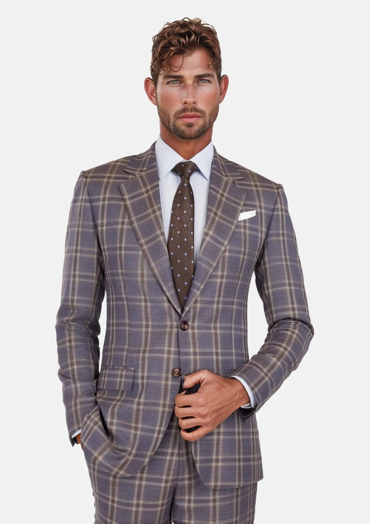 Cincinnati Lilac Checked Bamboo Suit sold by Sartoro