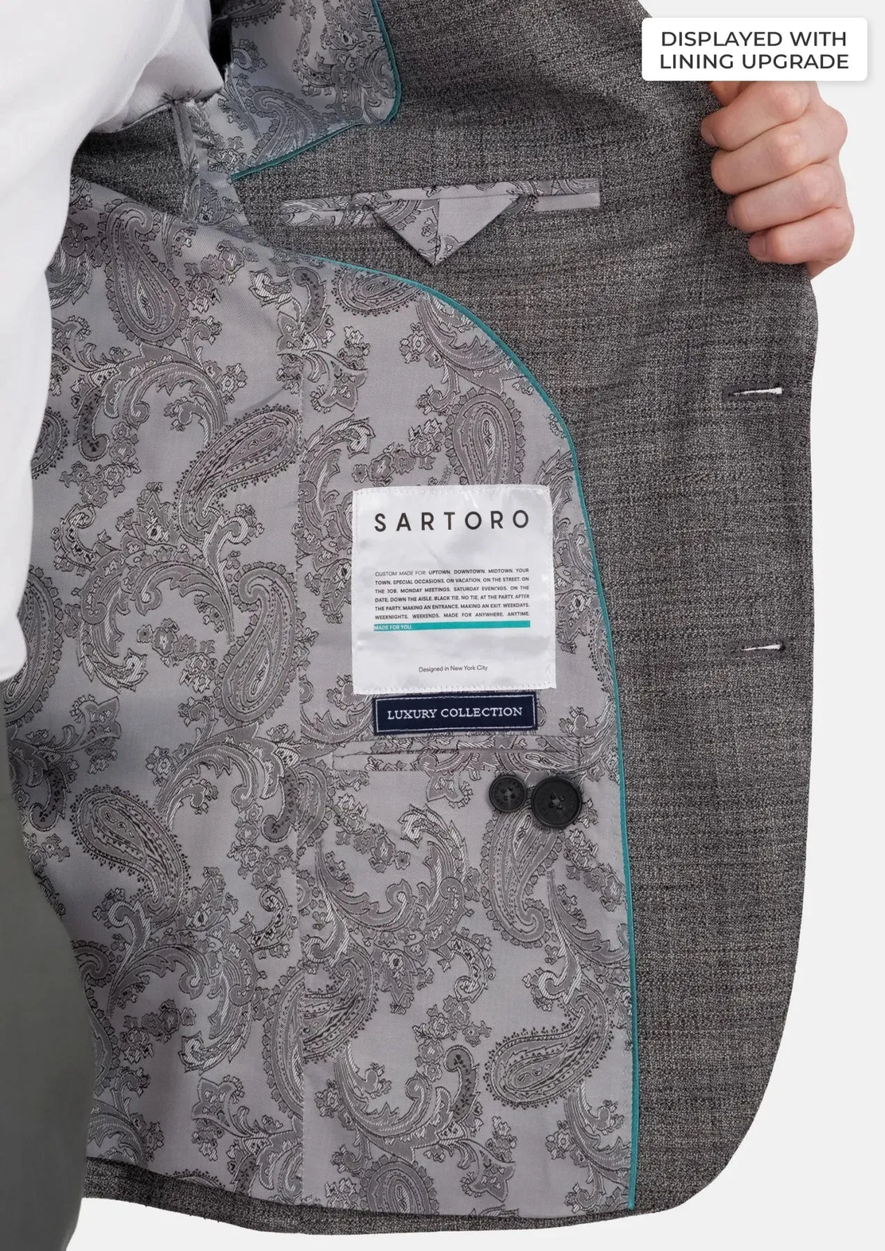 Nickel Grey Bamboo Ellis Jacket sold by Sartoro product image thumbnail 5