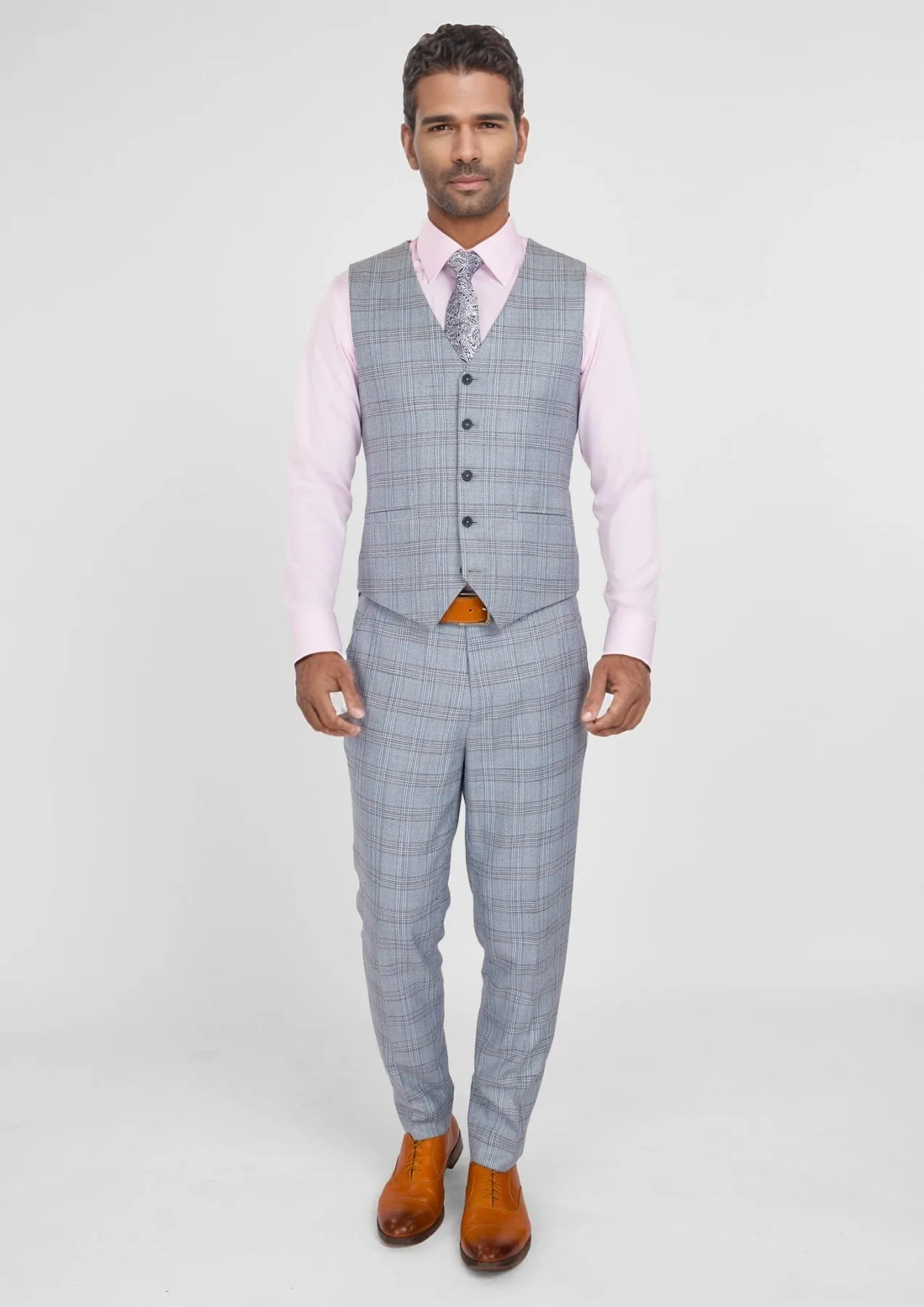 Polo Blue Glen Plaid Vest sold by Sartoro product image thumbnail 5