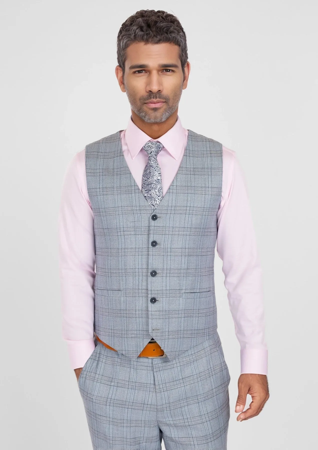 Polo Blue Glen Plaid Vest sold by Sartoro