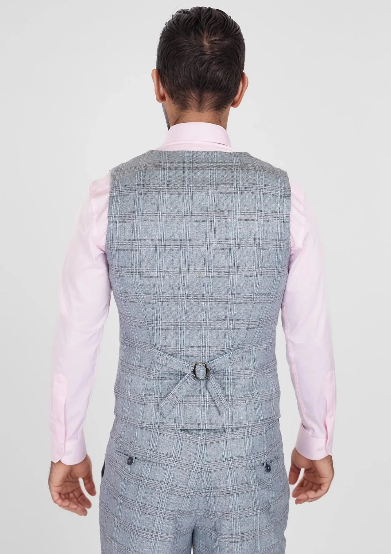 Polo Blue Glen Plaid Vest sold by Sartoro product image thumbnail 4