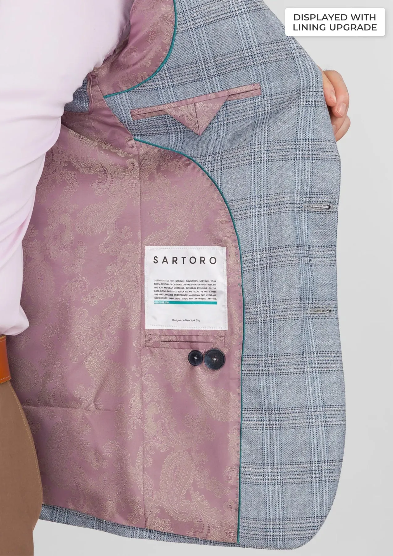 Polo Blue Glen Plaid Bamboo Jacket sold by Sartoro product image thumbnail 4