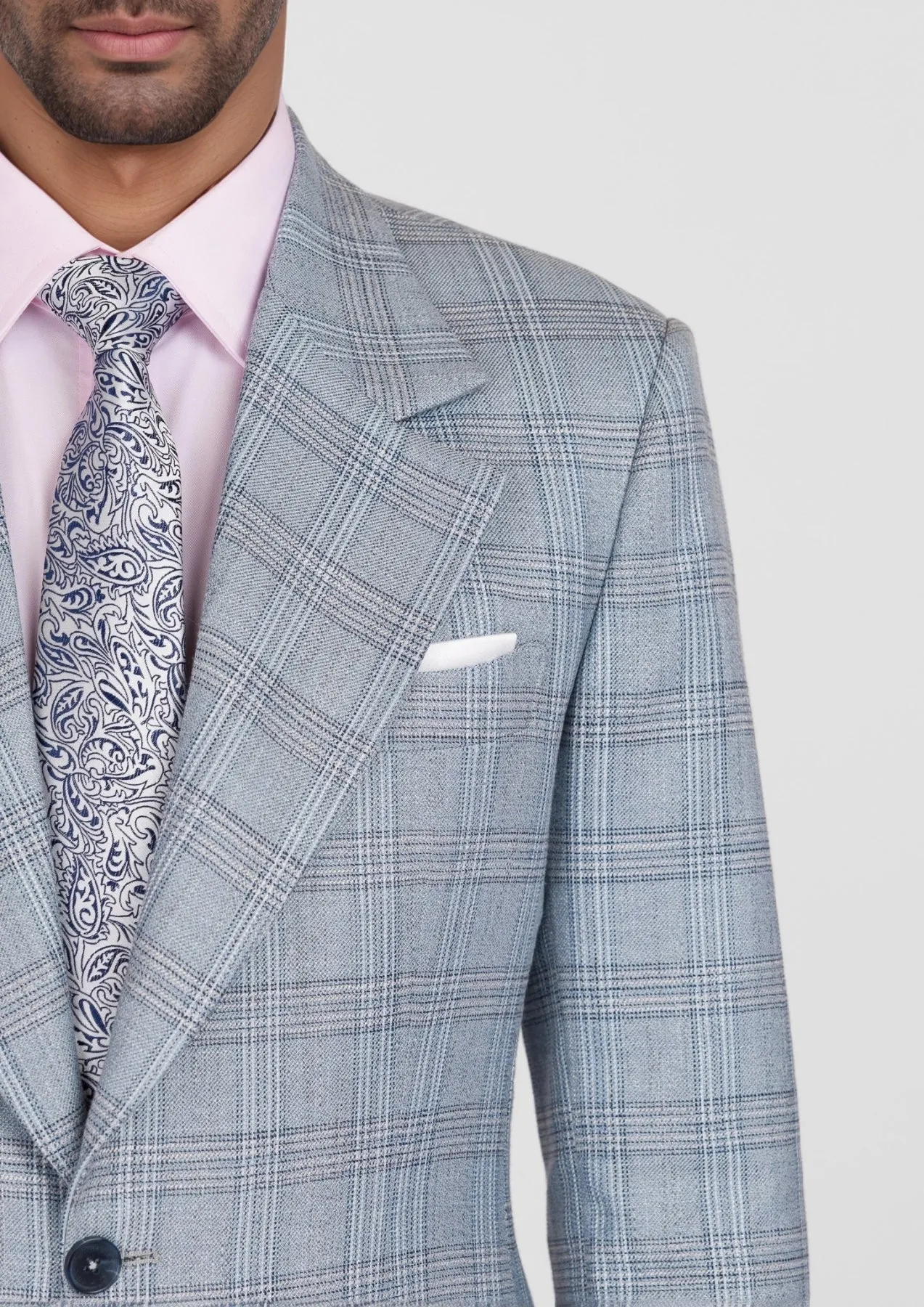 Polo Blue Glen Plaid Bamboo Jacket sold by Sartoro product image thumbnail 2