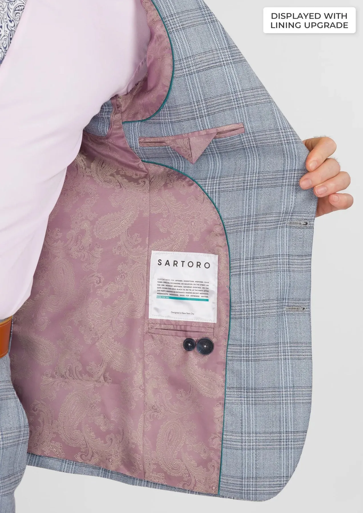 Polo Blue Glen Plaid Bamboo Suit sold by Sartoro product image thumbnail 5