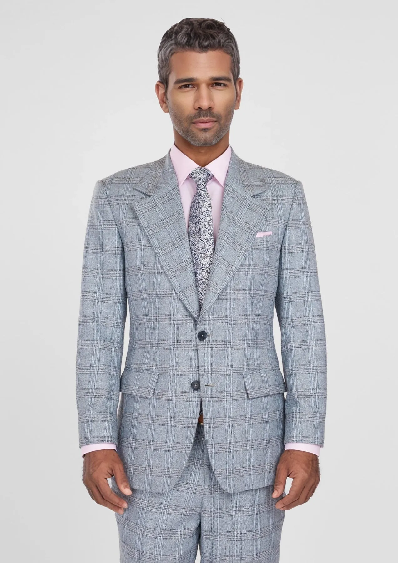 Polo Blue Glen Plaid Bamboo Suit sold by Sartoro product image thumbnail 4