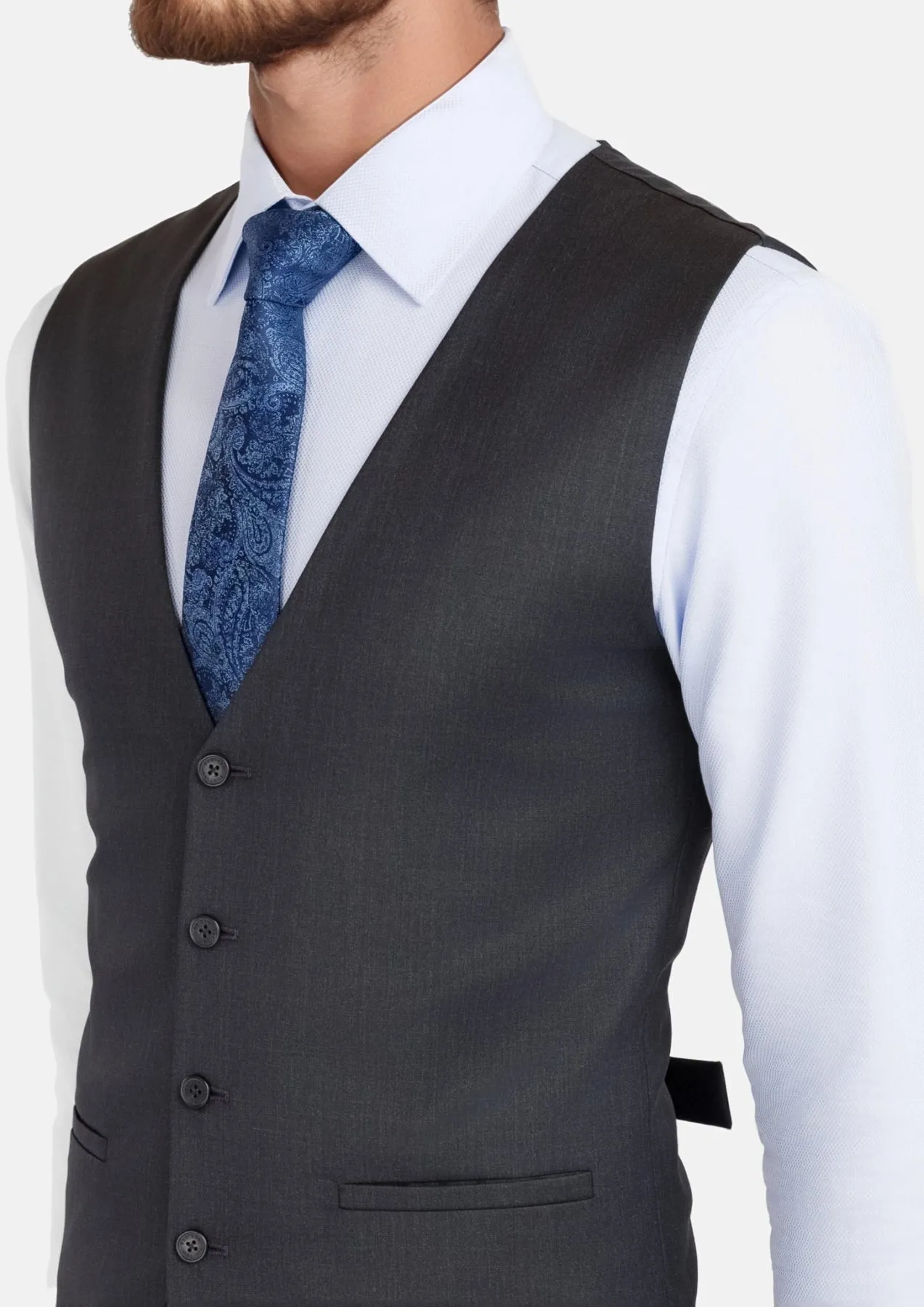 Charcoal Grey Performance Stretch Vest sold by Sartoro product image thumbnail 2