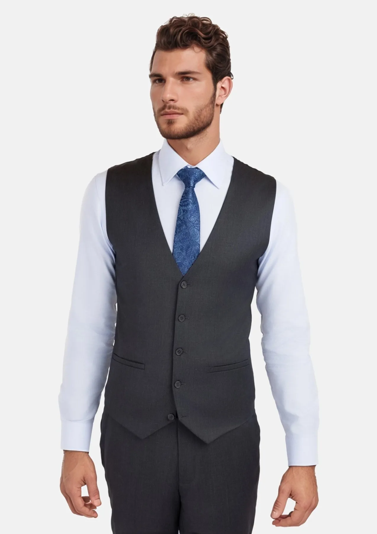 Charcoal Grey Performance Stretch Vest sold by Sartoro