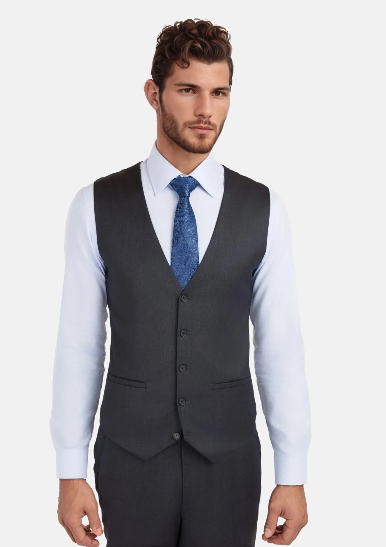 Charcoal Grey Performance Stretch Vest sold by Sartoro product image thumbnail 3