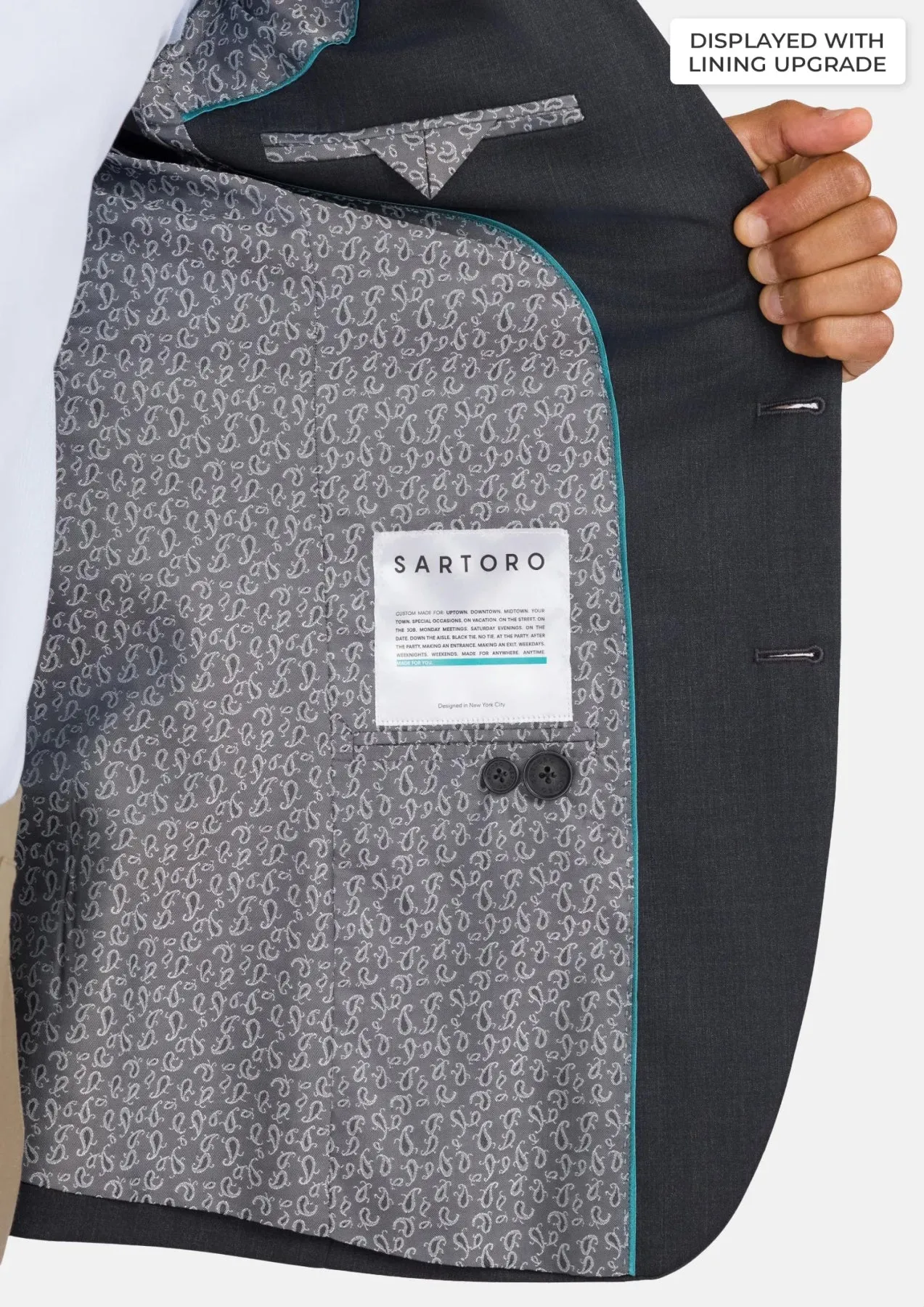 Charcoal Grey Performance Stretch Jacket sold by Sartoro product image thumbnail 4