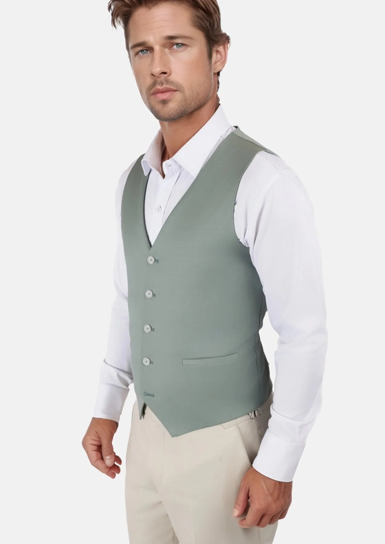 Jade Green Performance Vest sold by Sartoro product image thumbnail 2