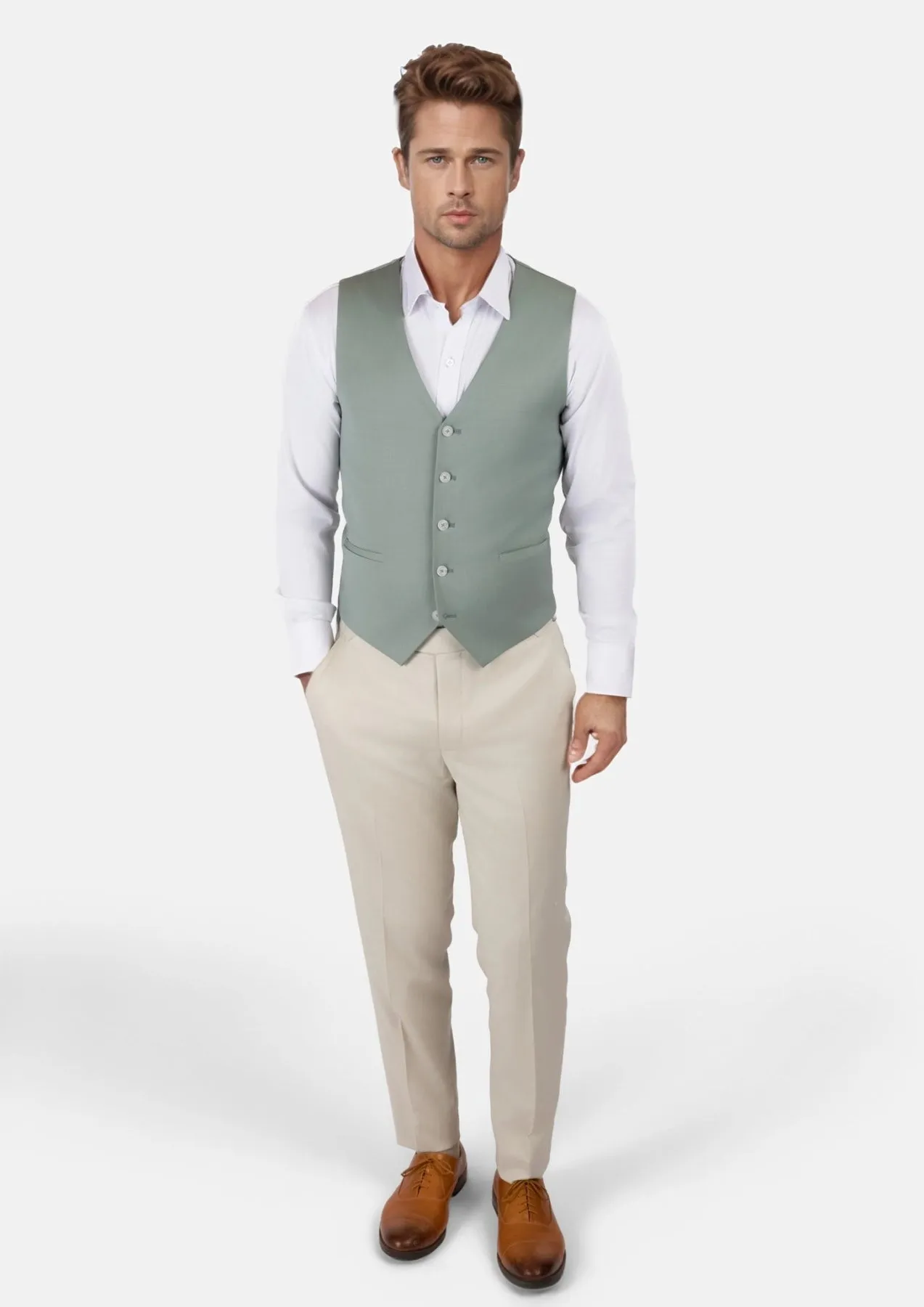 Jade Green Performance Vest sold by Sartoro product image thumbnail 5