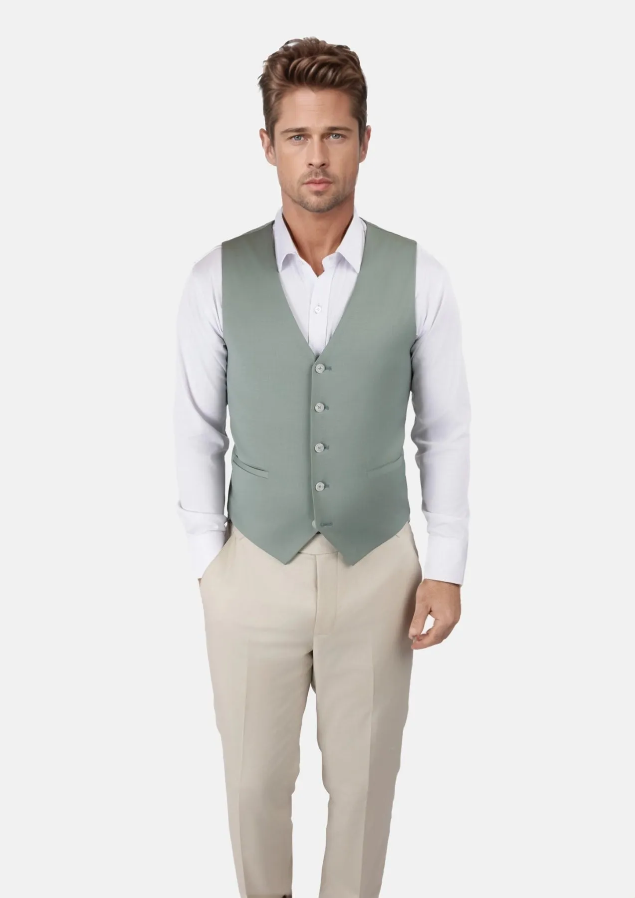 Jade Green Performance Vest sold by Sartoro product image thumbnail 3