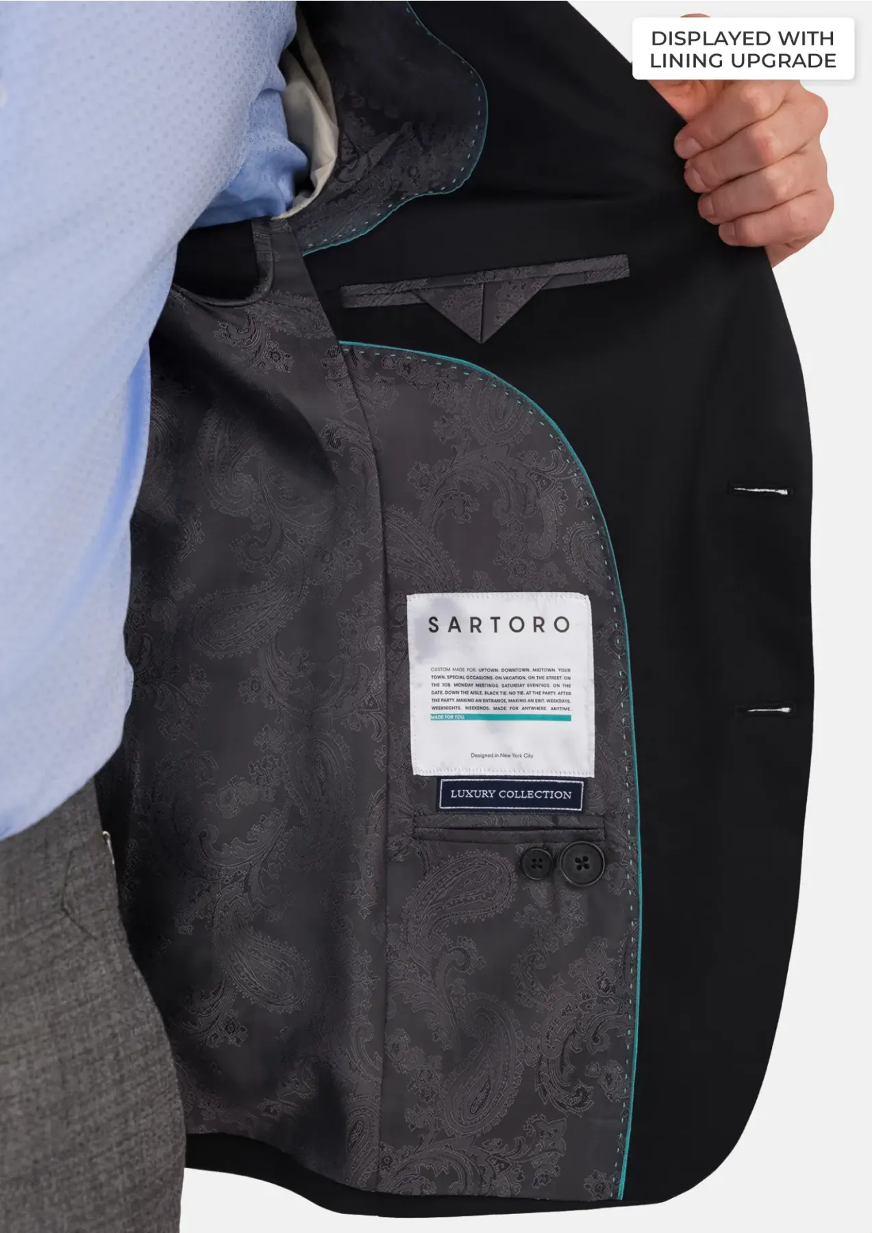 Jet Black Performance Stretch Jacket sold by Sartoro product image thumbnail 4