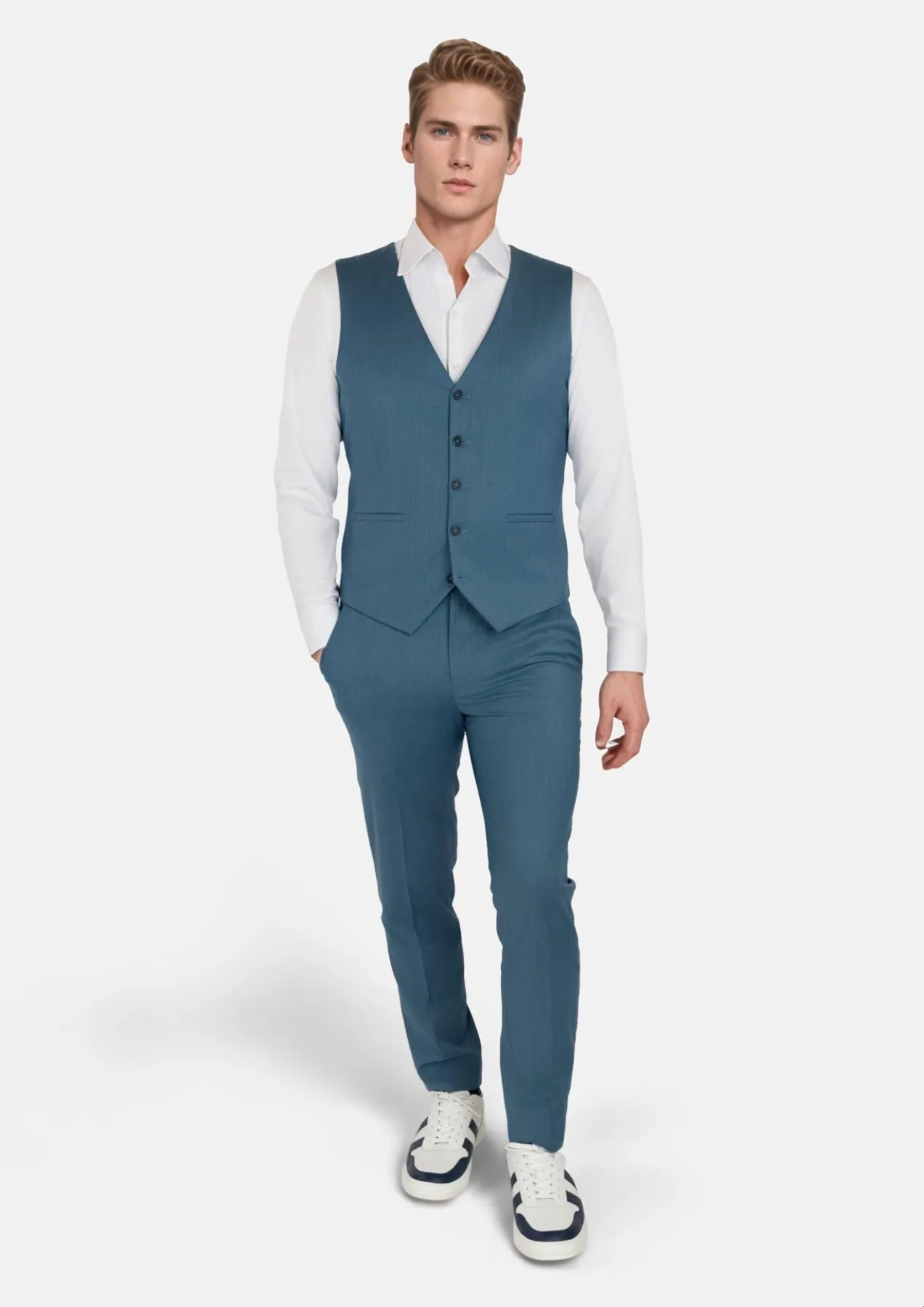 Olympic Blue Performance Stretch Vest sold by Sartoro product image thumbnail 5