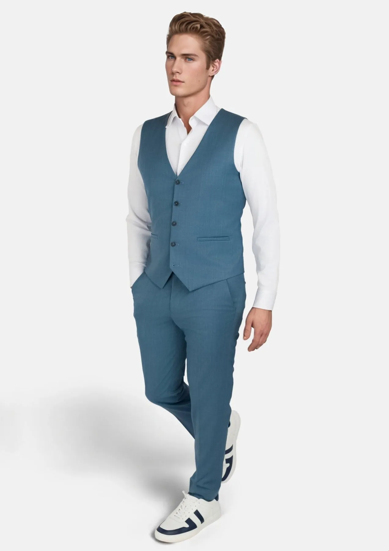 Olympic Blue Performance Stretch Vest sold by Sartoro product image thumbnail 3