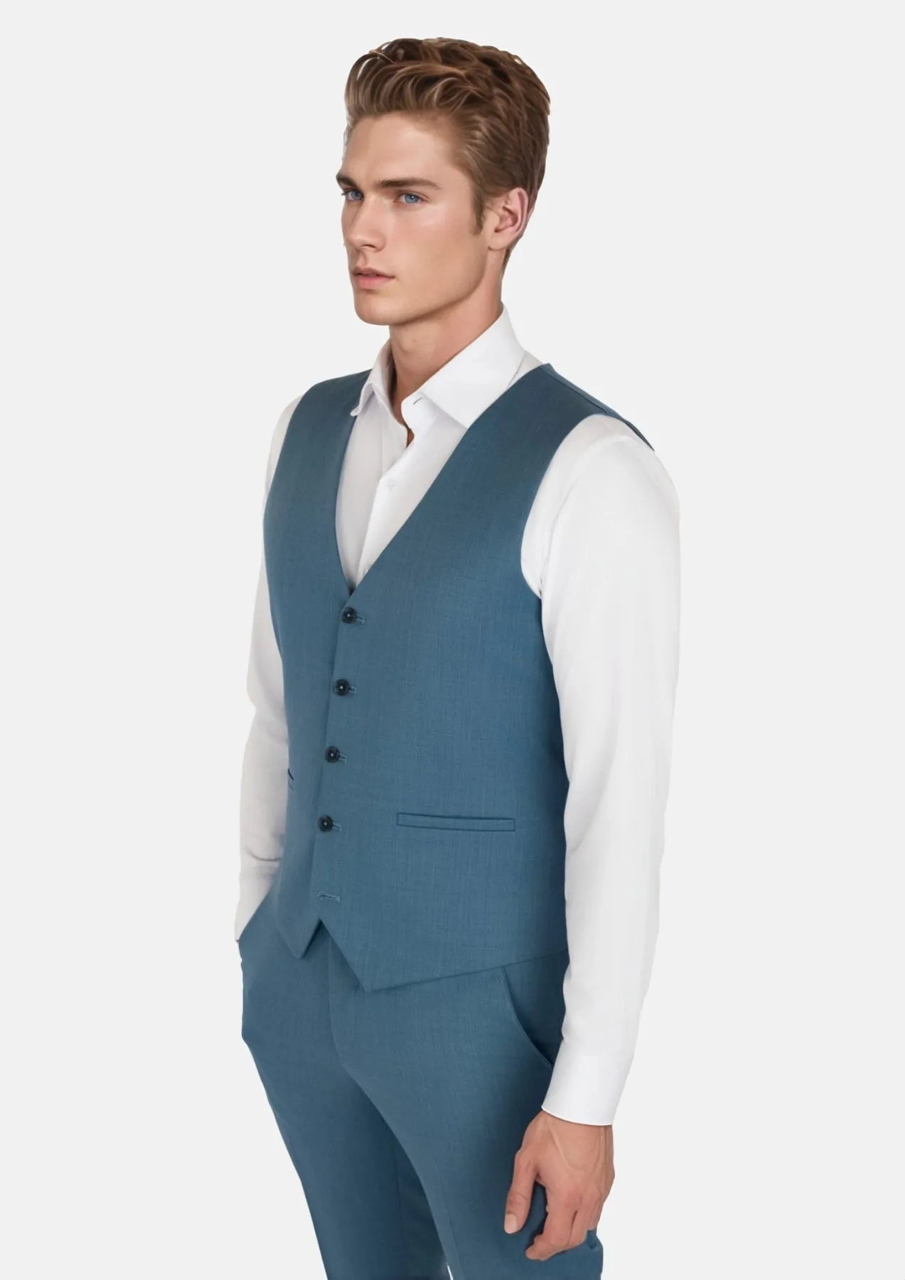 Olympic Blue Performance Stretch Vest sold by Sartoro product image thumbnail 2