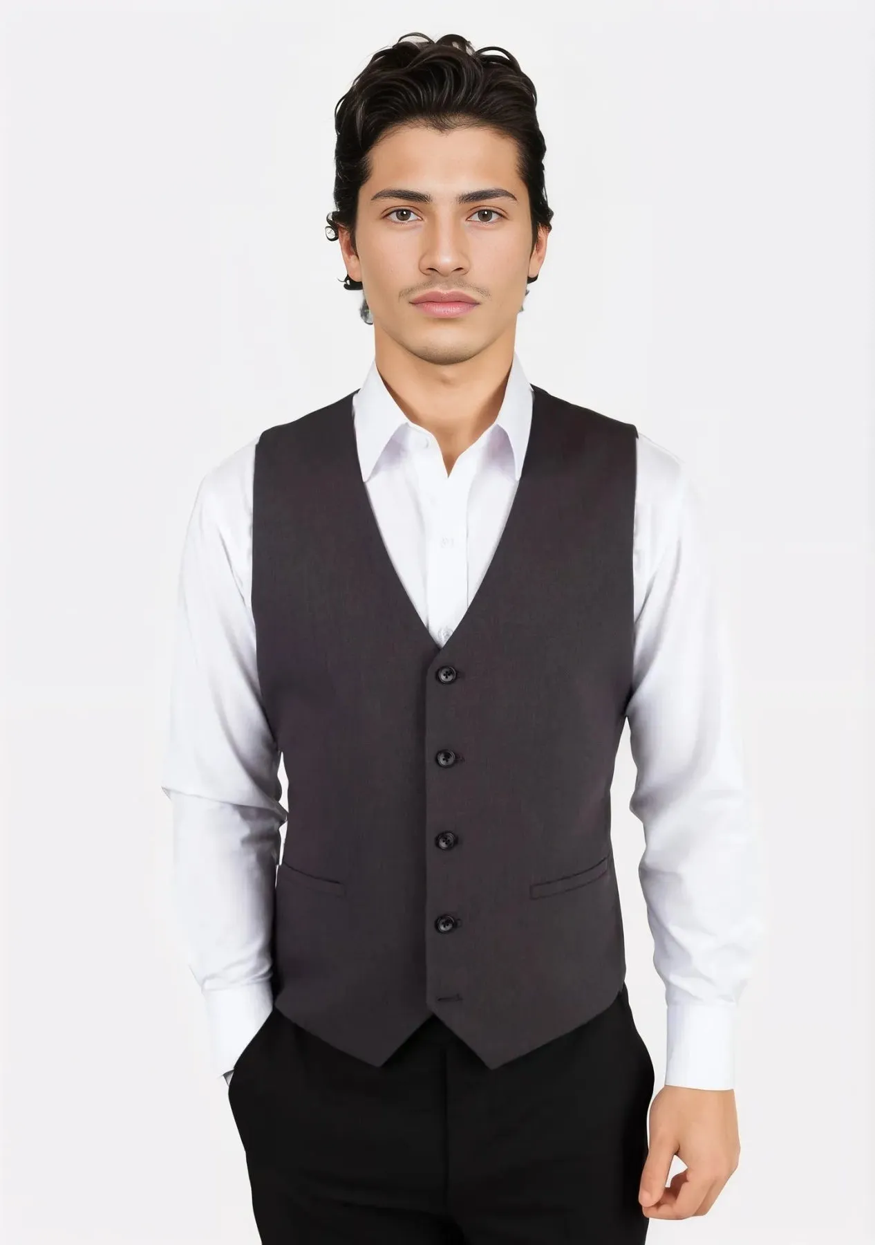 Charcoal Stretch Vest sold by Sartoro product image thumbnail 5