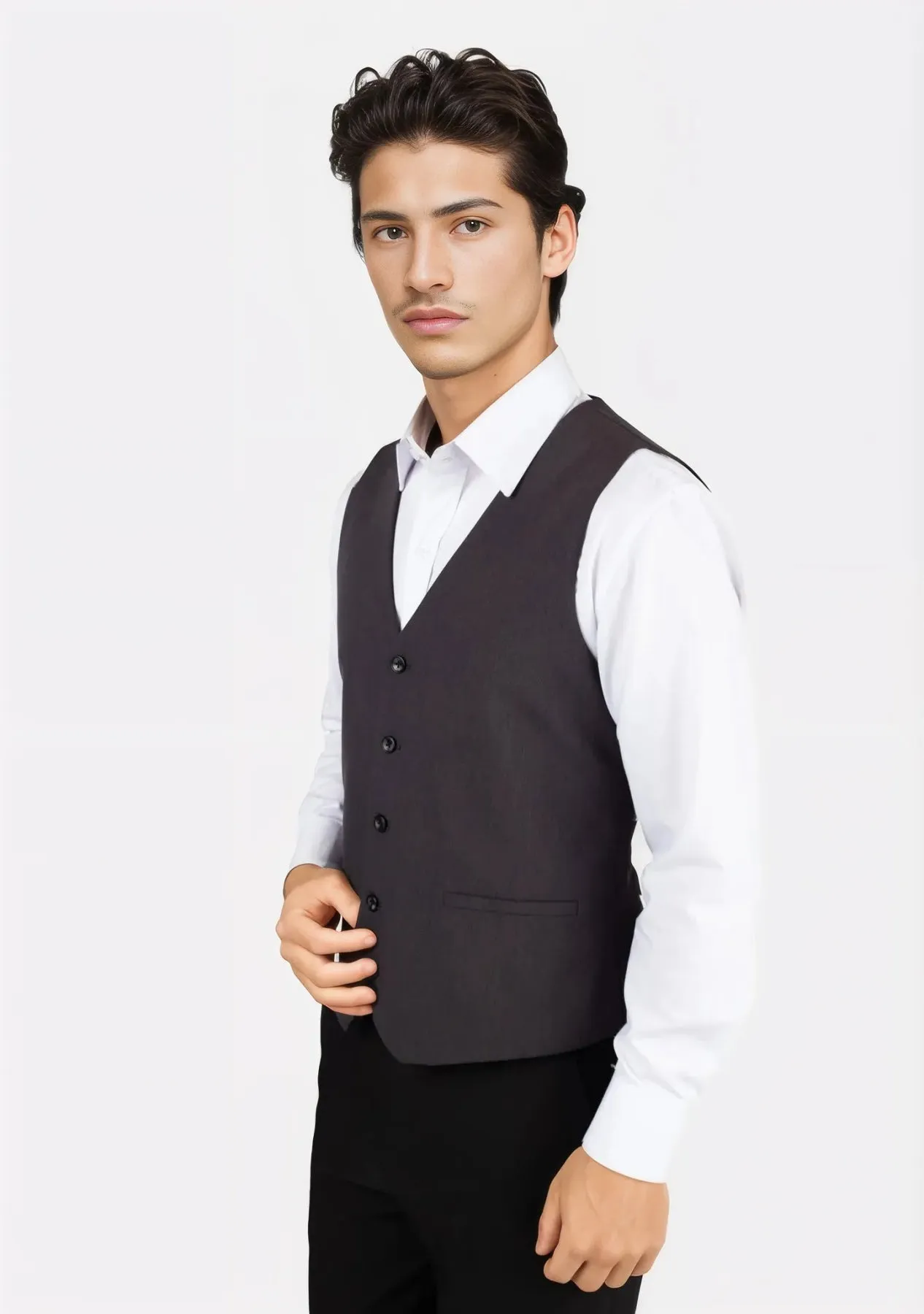 Charcoal Stretch Vest sold by Sartoro product image thumbnail 2