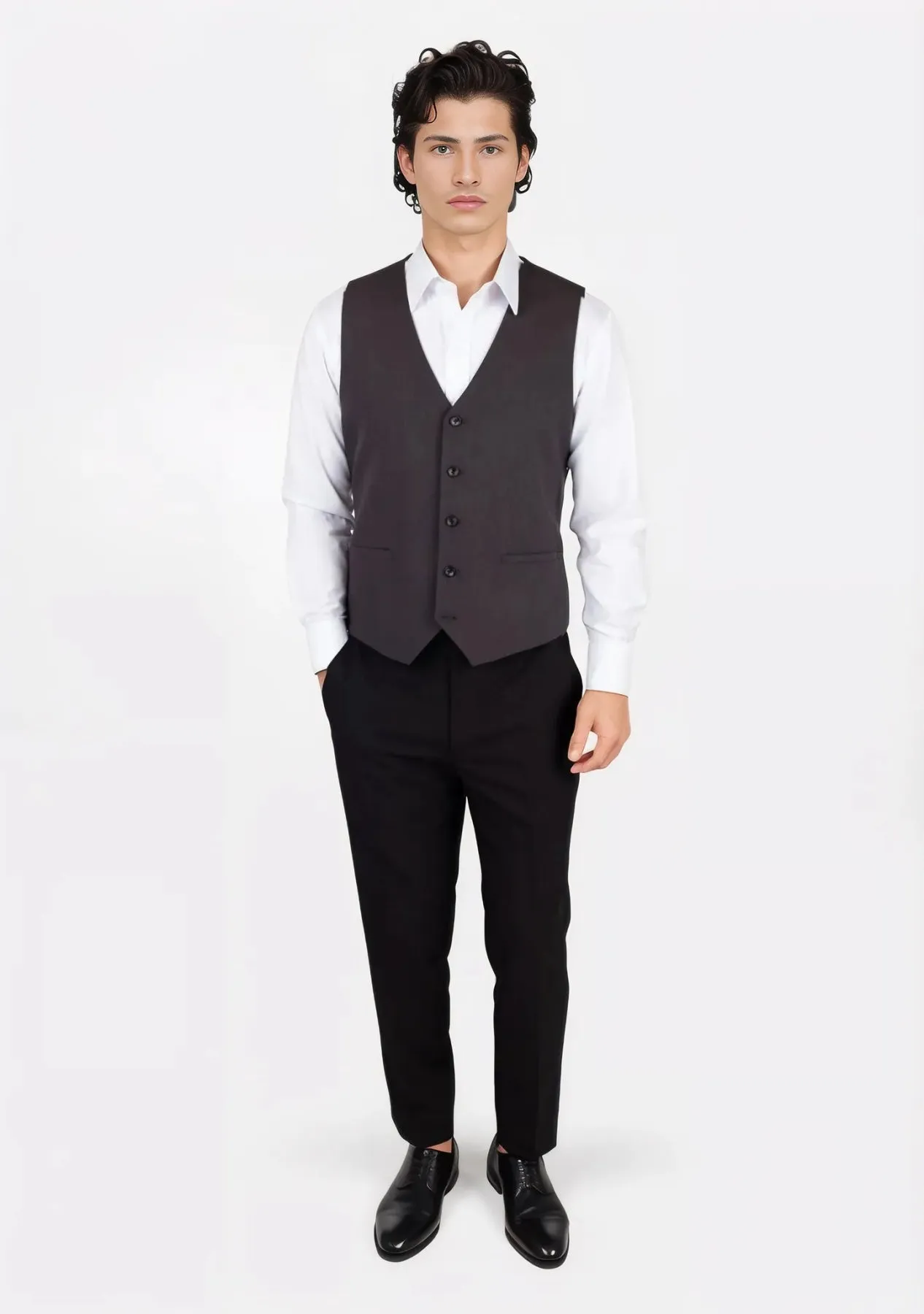 Charcoal Stretch Vest sold by Sartoro product image thumbnail 3