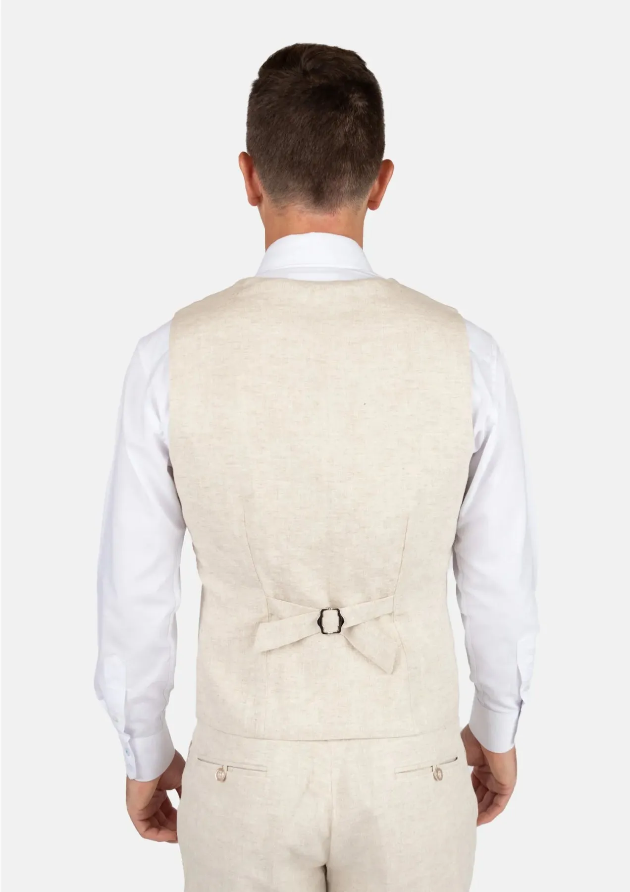 Sand Linen Vest sold by Sartoro product image thumbnail 4