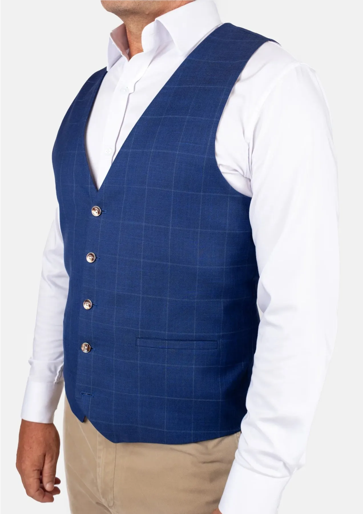 Empire Blue Windowpane Vest sold by Sartoro product image thumbnail 2