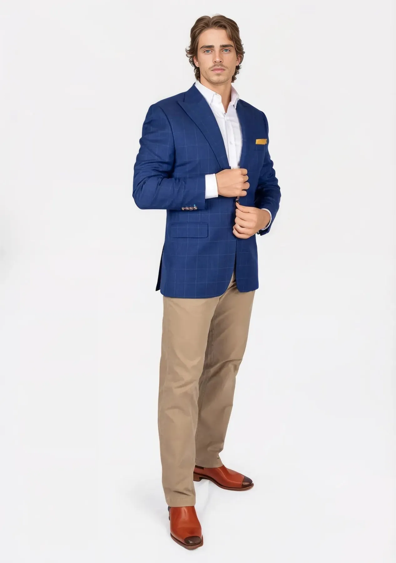 Hudson Empire Blue Windowpane Jacket sold by Sartoro product image thumbnail 3