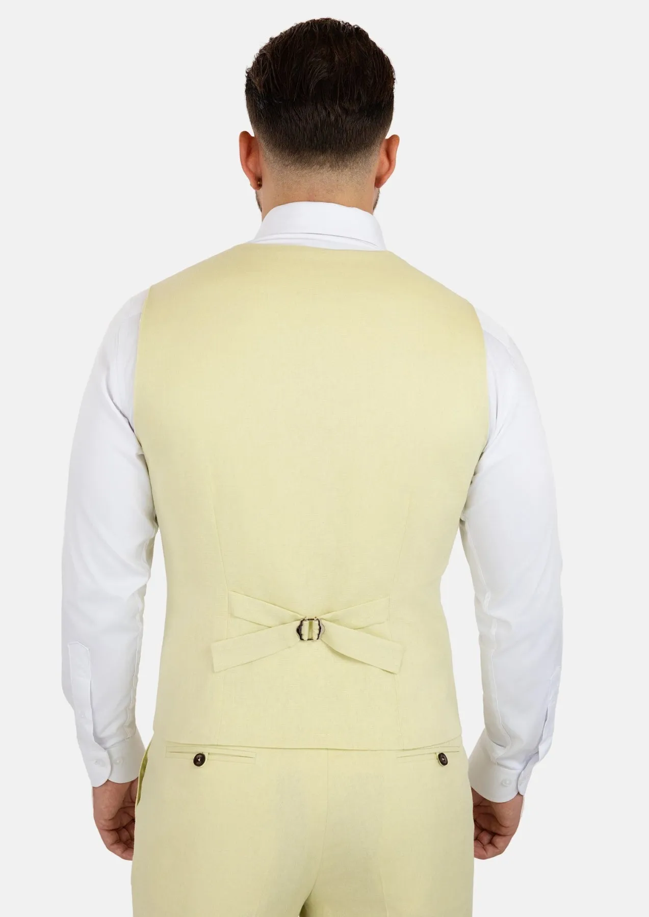 Olive Cream Linen Blend Vest sold by Sartoro product image thumbnail 5