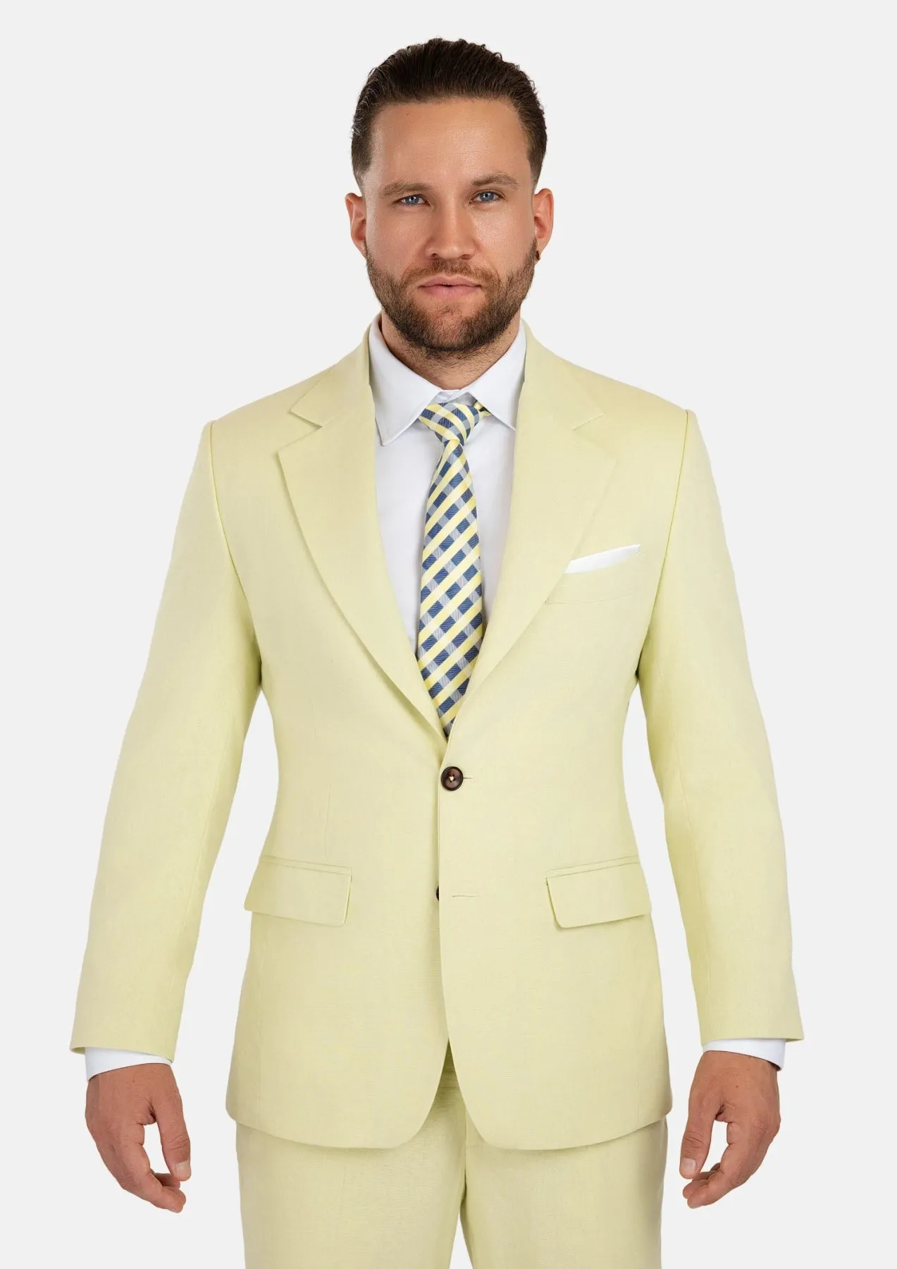 Ellis Olive Cream Linen Blend Suit sold by Sartoro