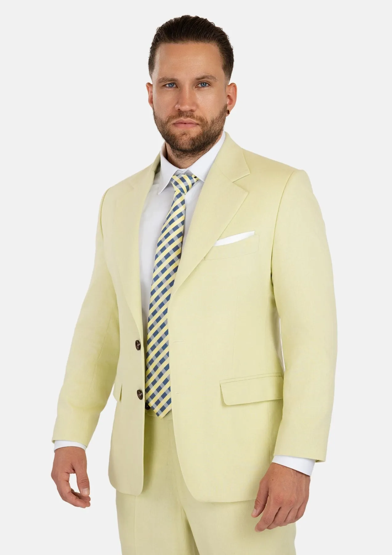 Ellis Olive Cream Linen Blend Suit sold by Sartoro product image thumbnail 3
