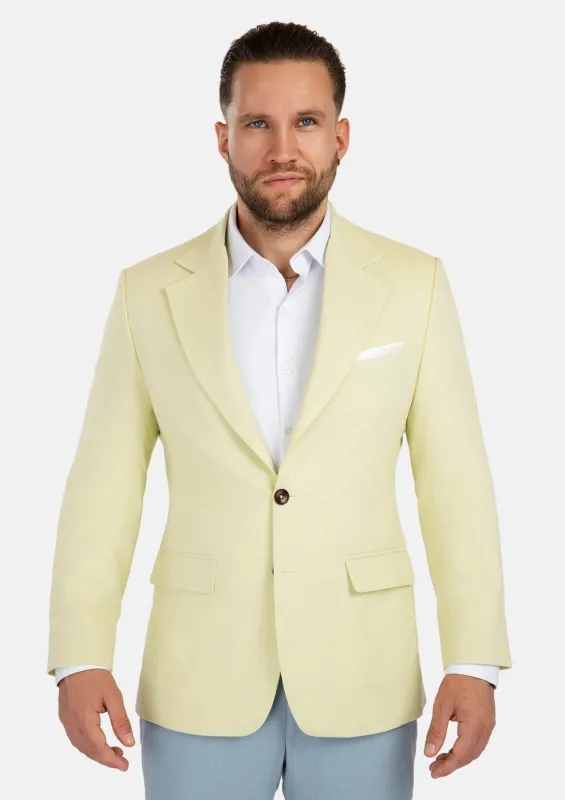 Ellis Olive Cream Linen Blend Jacket sold by Sartoro