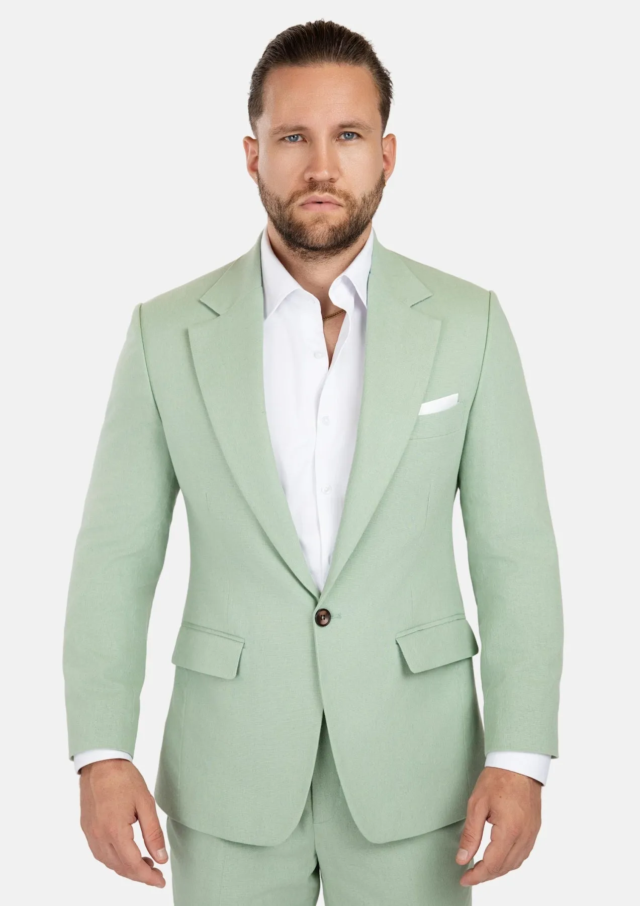 Eldridge Fern Green Linen Suit sold by Sartoro