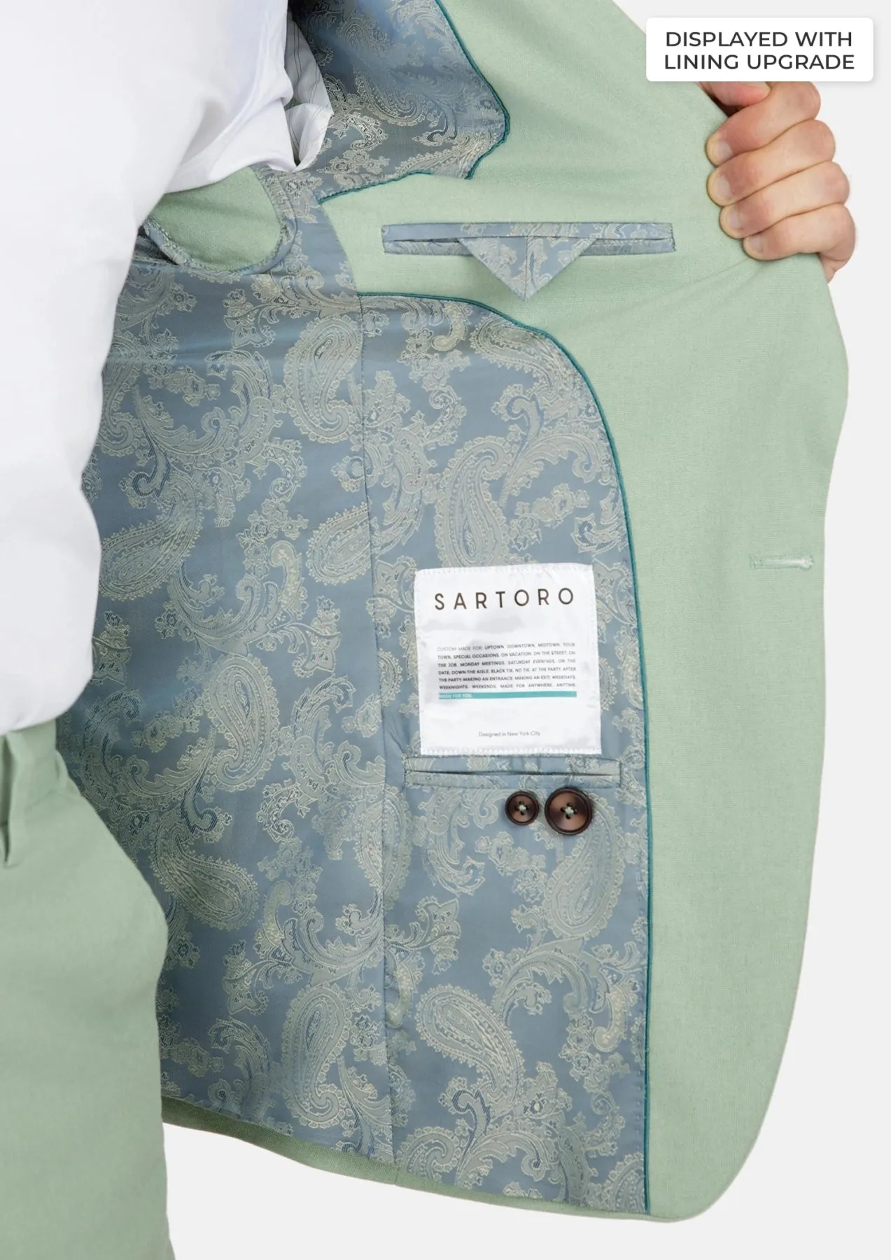 Eldridge Fern Green Linen Suit sold by Sartoro product image thumbnail 4