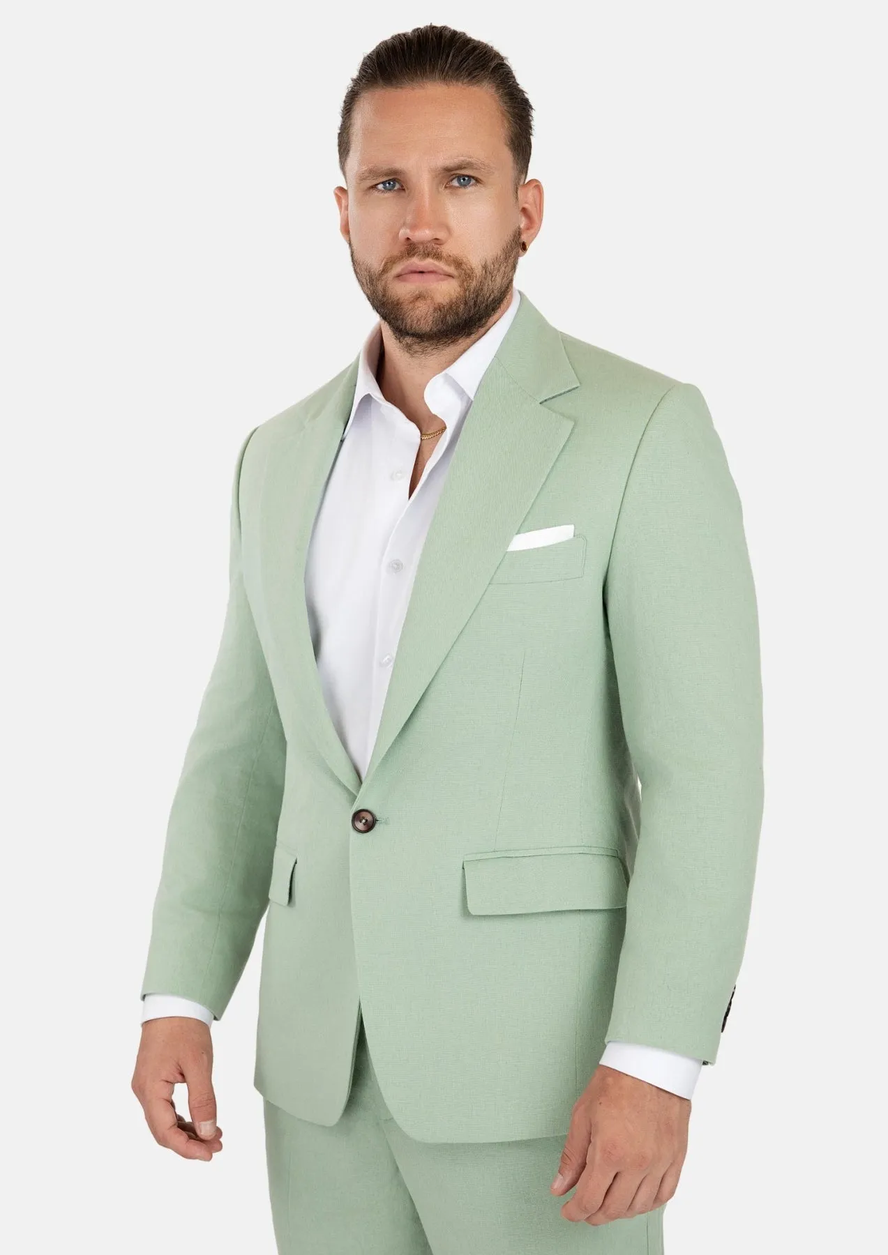 Eldridge Fern Green Linen Suit sold by Sartoro product image thumbnail 3
