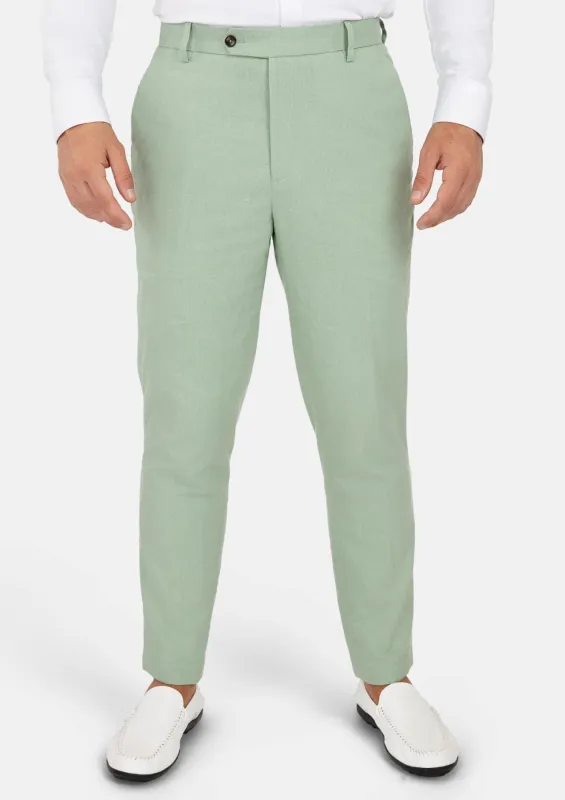 Fern Green Linen Pants sold by Sartoro