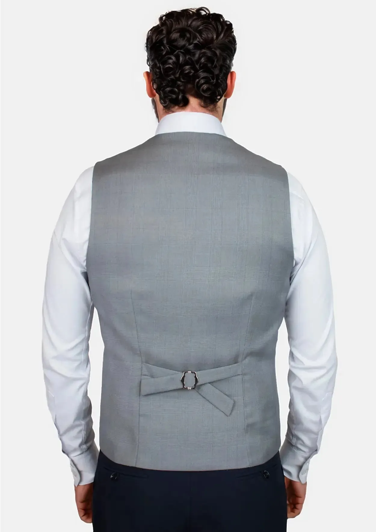 Light Grey Prince of Wales Vest sold by Sartoro product image thumbnail 4