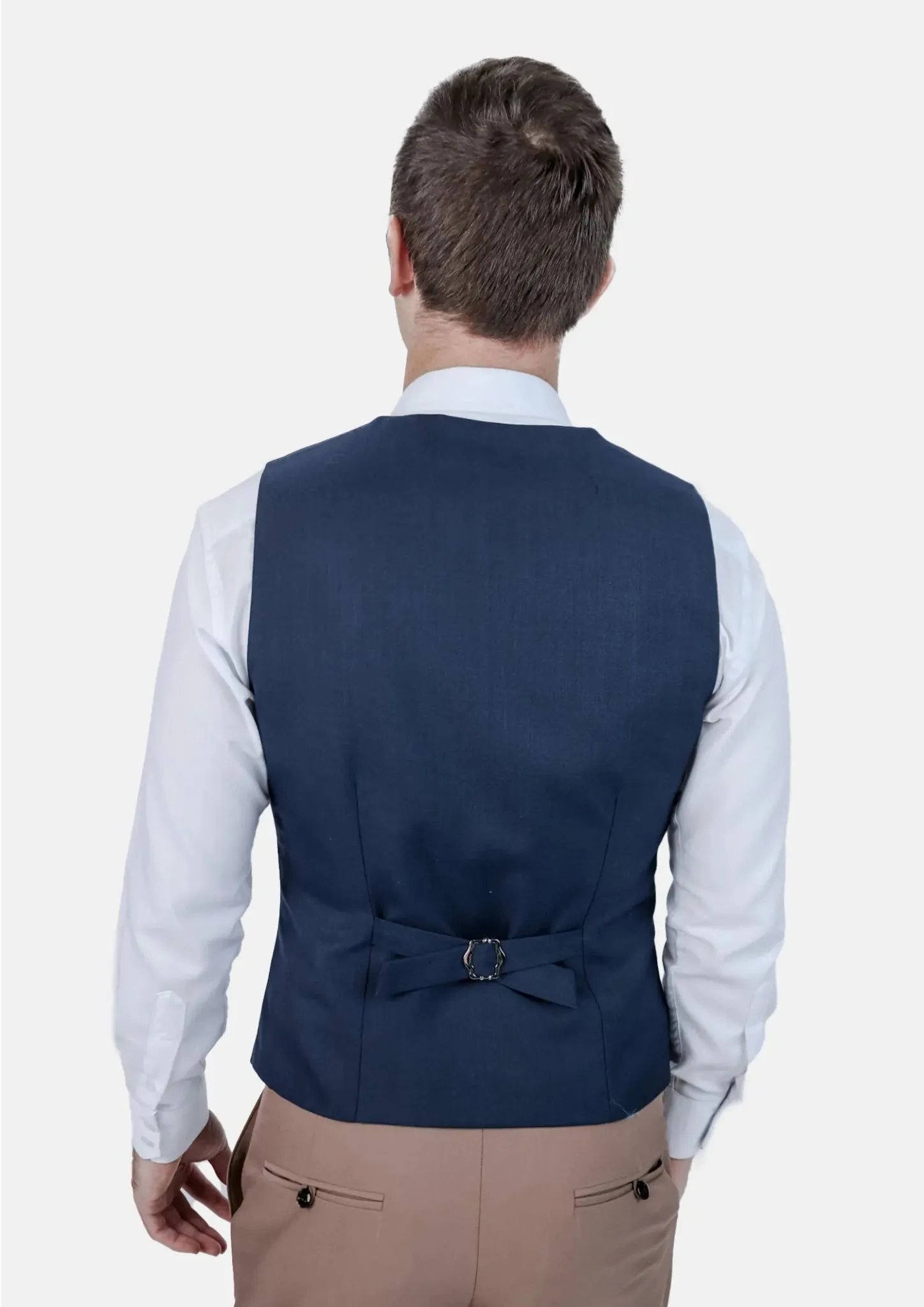 Oxford Blue Sharkskin Vest sold by Sartoro product image thumbnail 4