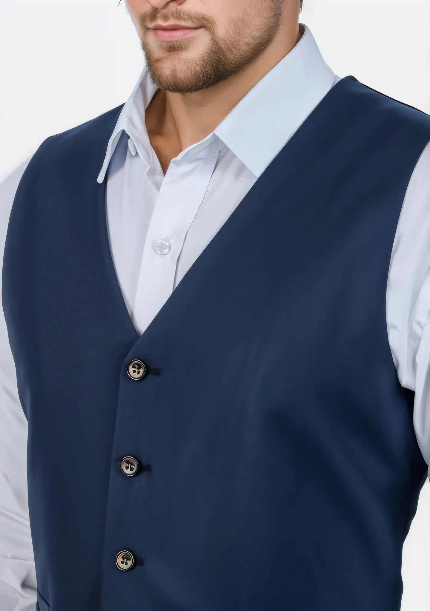 Oxford Blue Sharkskin Vest sold by Sartoro product image thumbnail 2