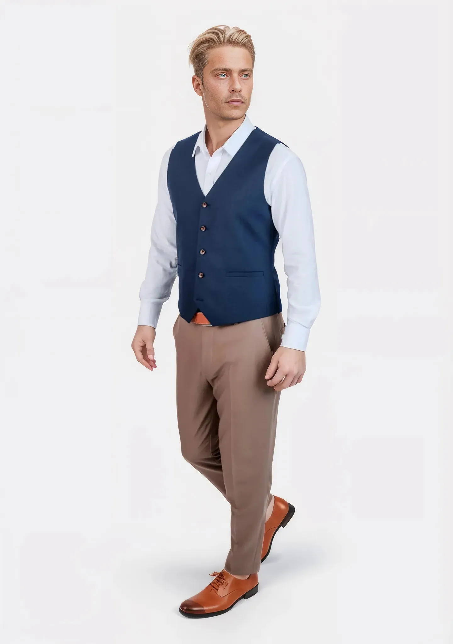 Oxford Blue Sharkskin Vest sold by Sartoro product image thumbnail 3
