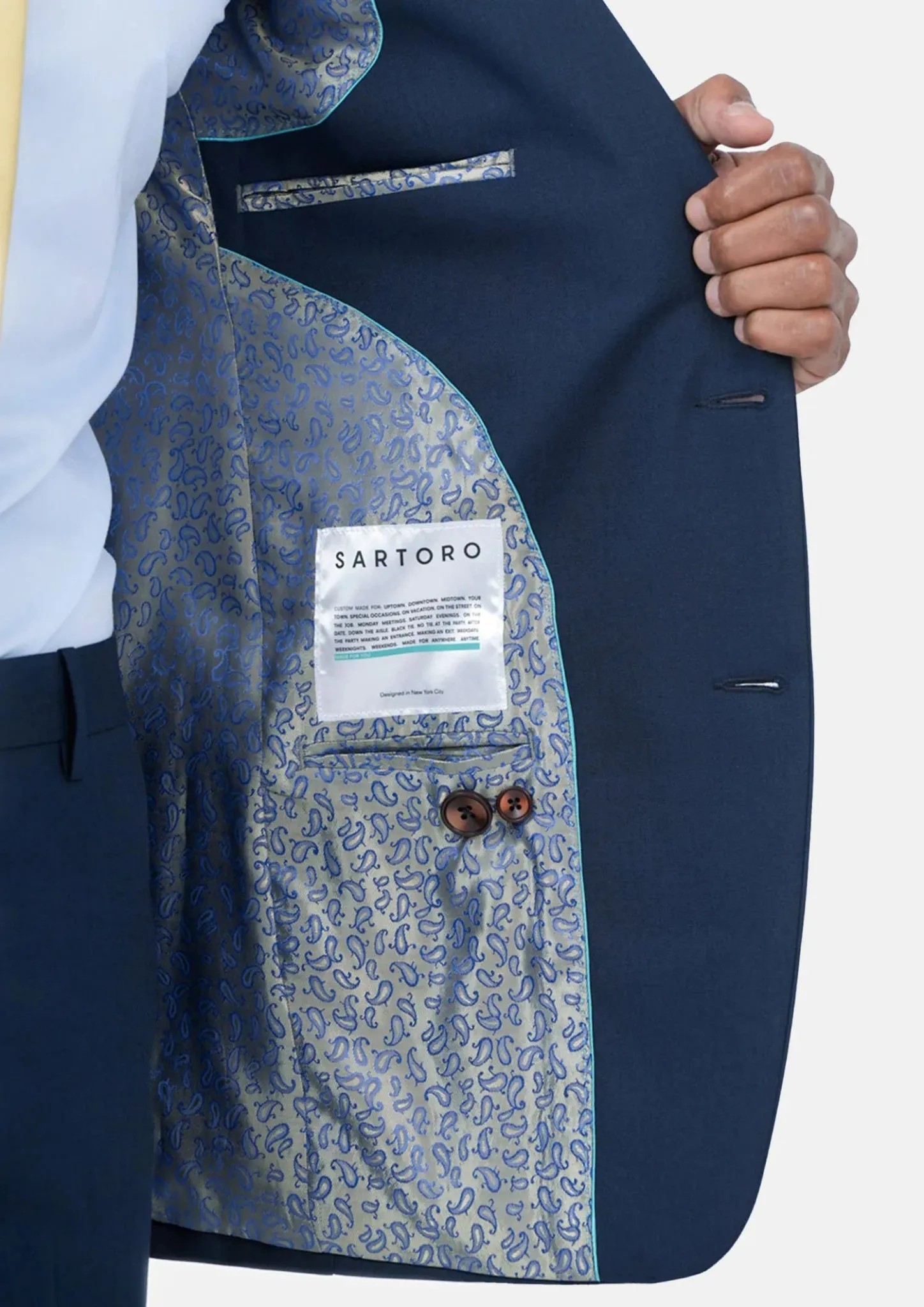 Astor Oxford Blue Sharkskin Jacket sold by Sartoro product image thumbnail 4