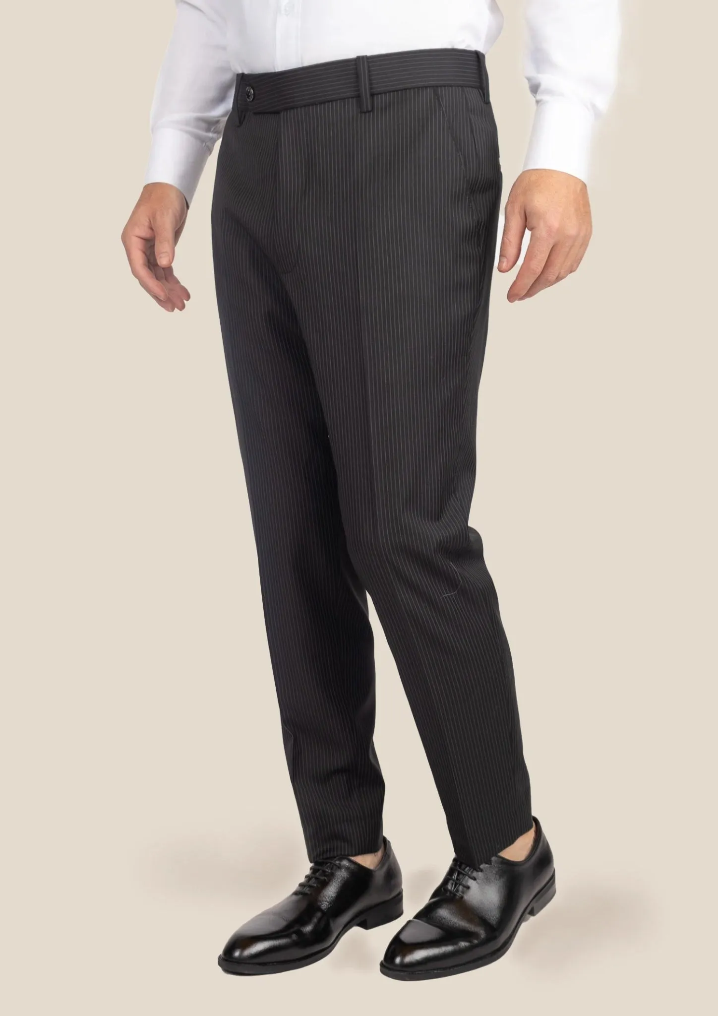 Black Pinstripe Pants sold by Sartoro product image thumbnail 2